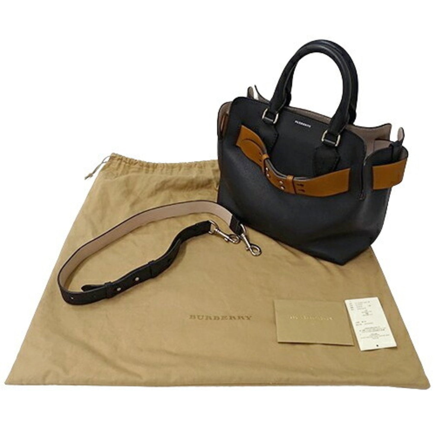 Burberry, Black, Leather, handbag