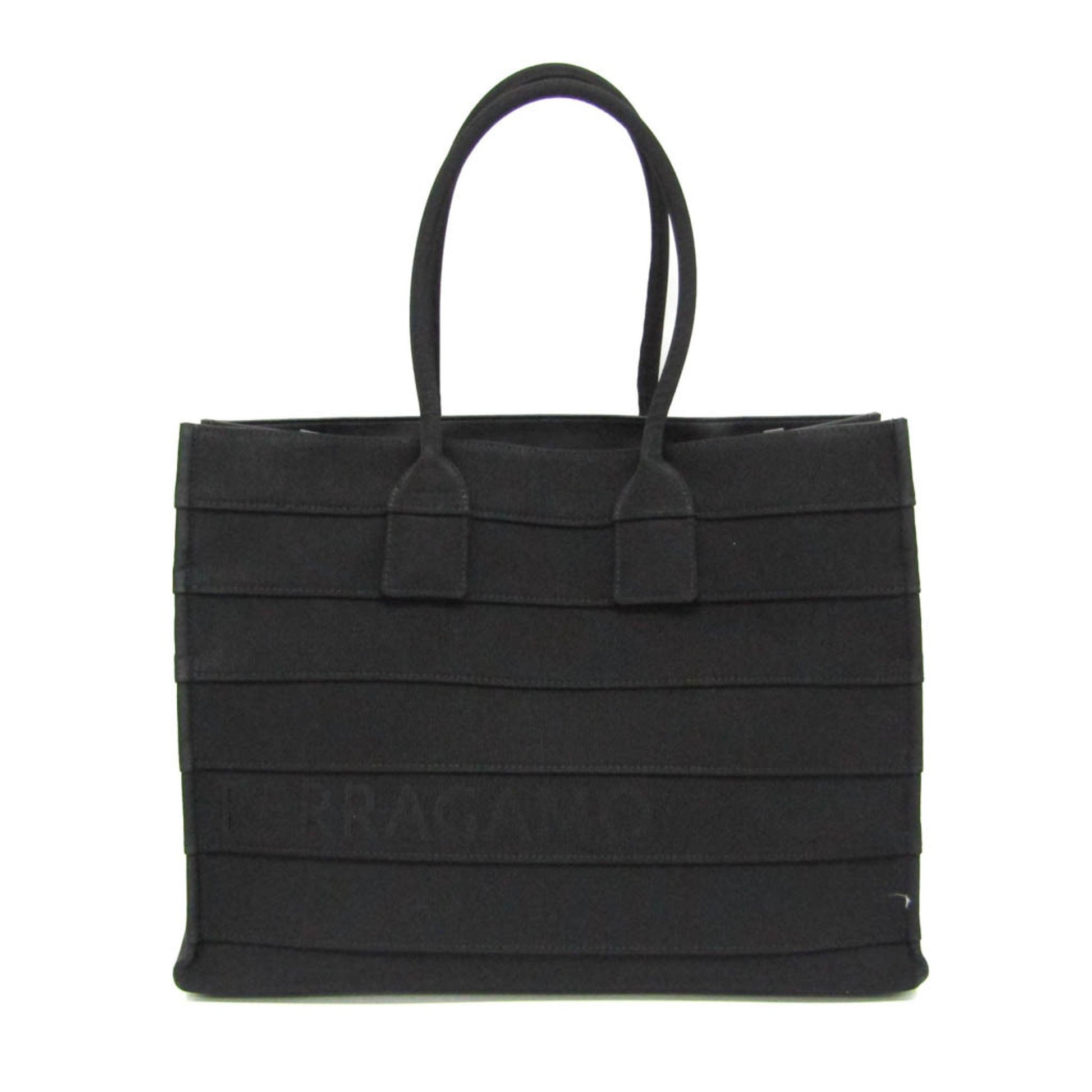 Salvatore Ferragamo, Black, Canvas, tote