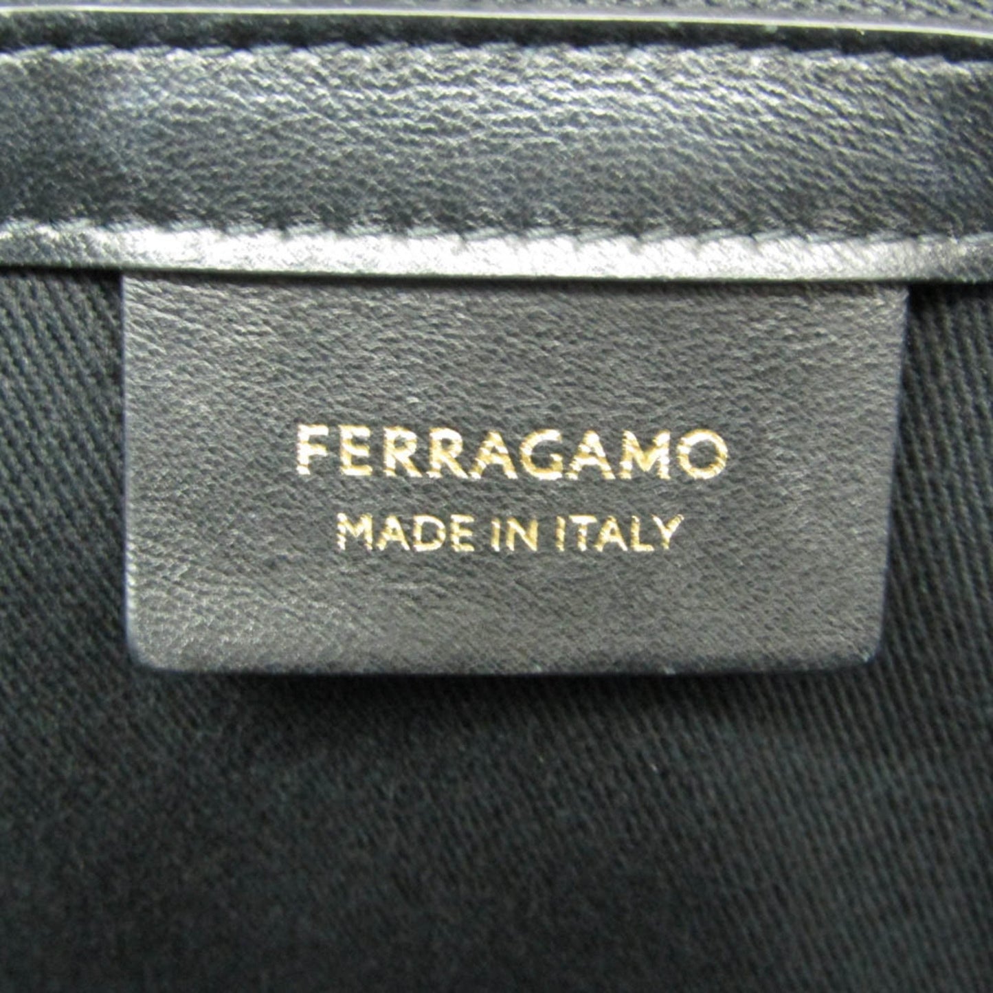 Salvatore Ferragamo, Black, Canvas, tote