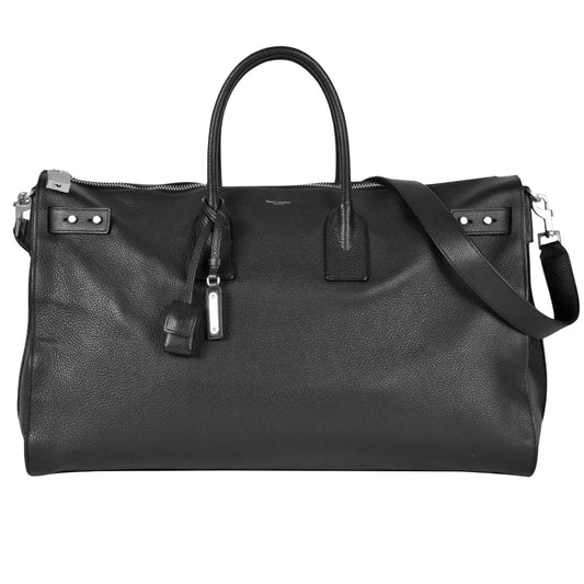 Saint Laurent Duffle, Black, Leather, travel