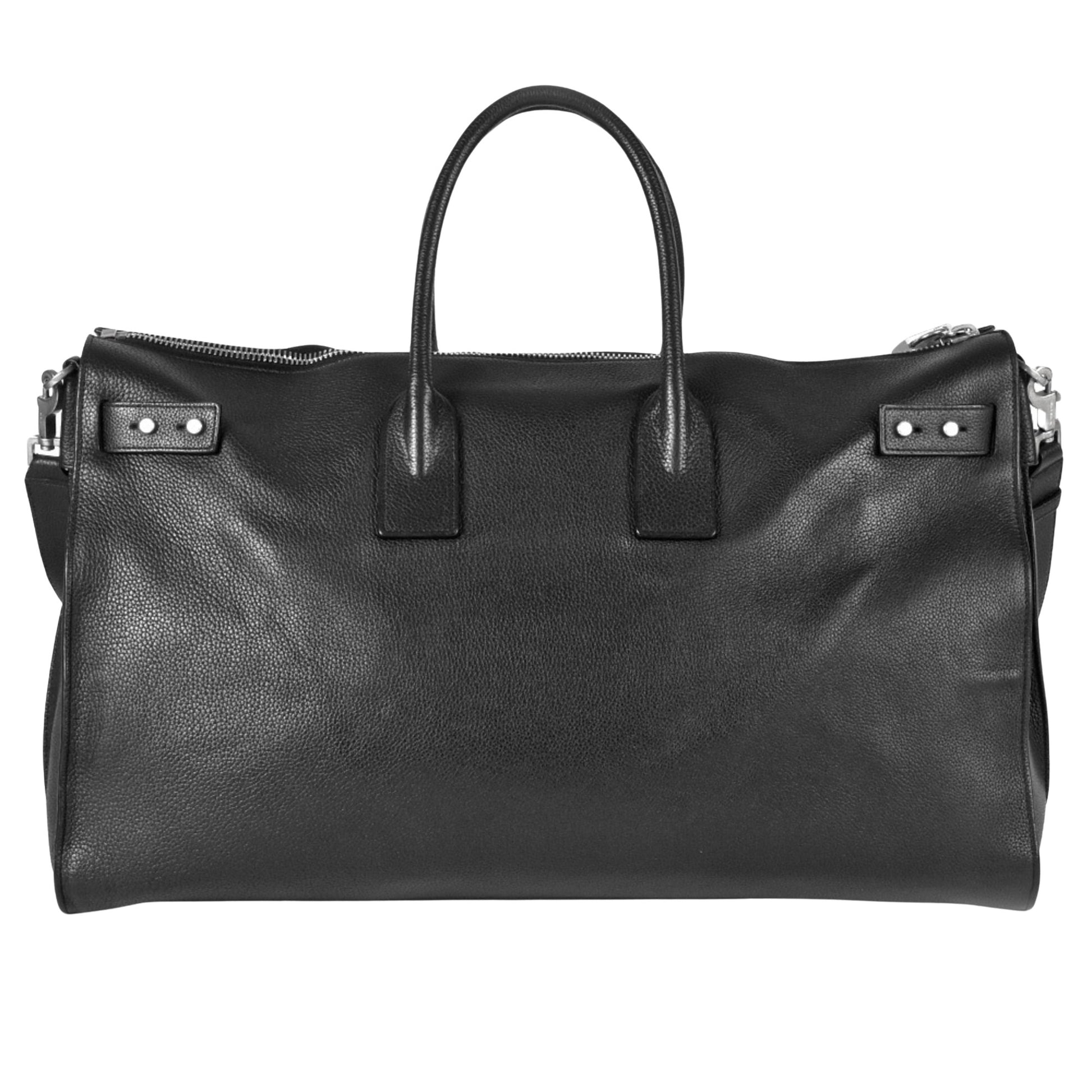 Saint Laurent Duffle, Black, Leather, travel