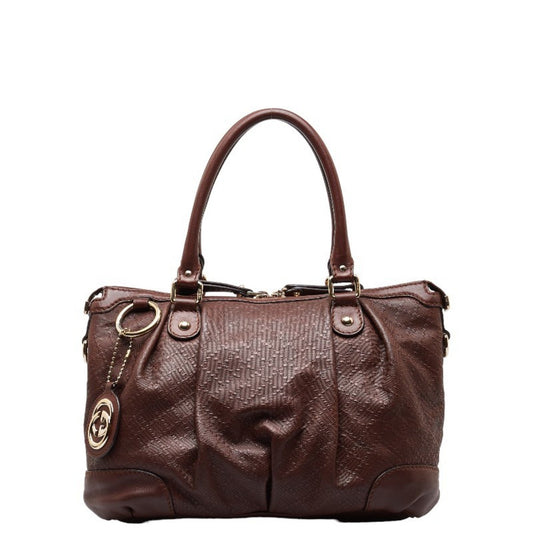 Gucci Sukey, Brown, Leather, handbag