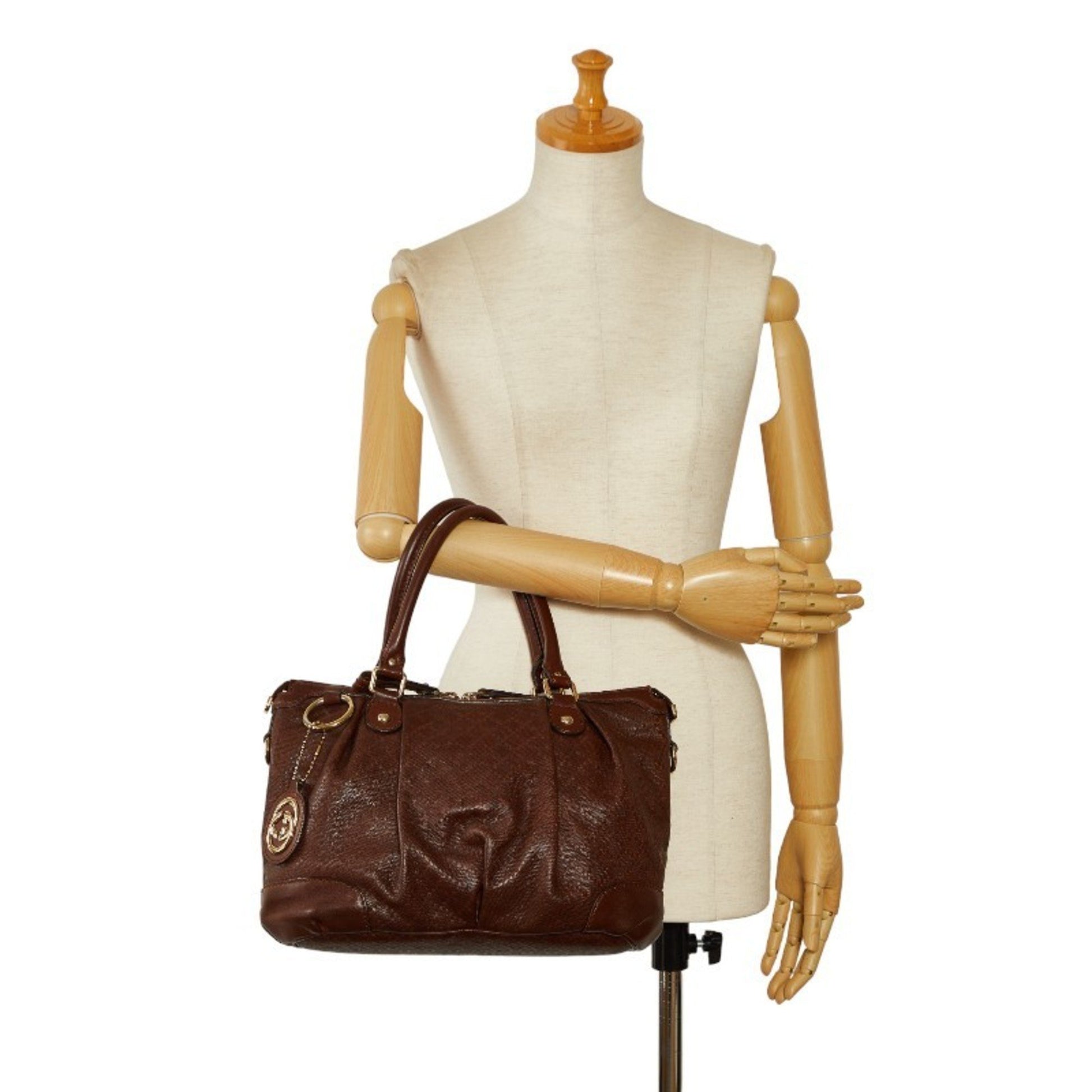 Gucci Sukey, Brown, Leather, handbag