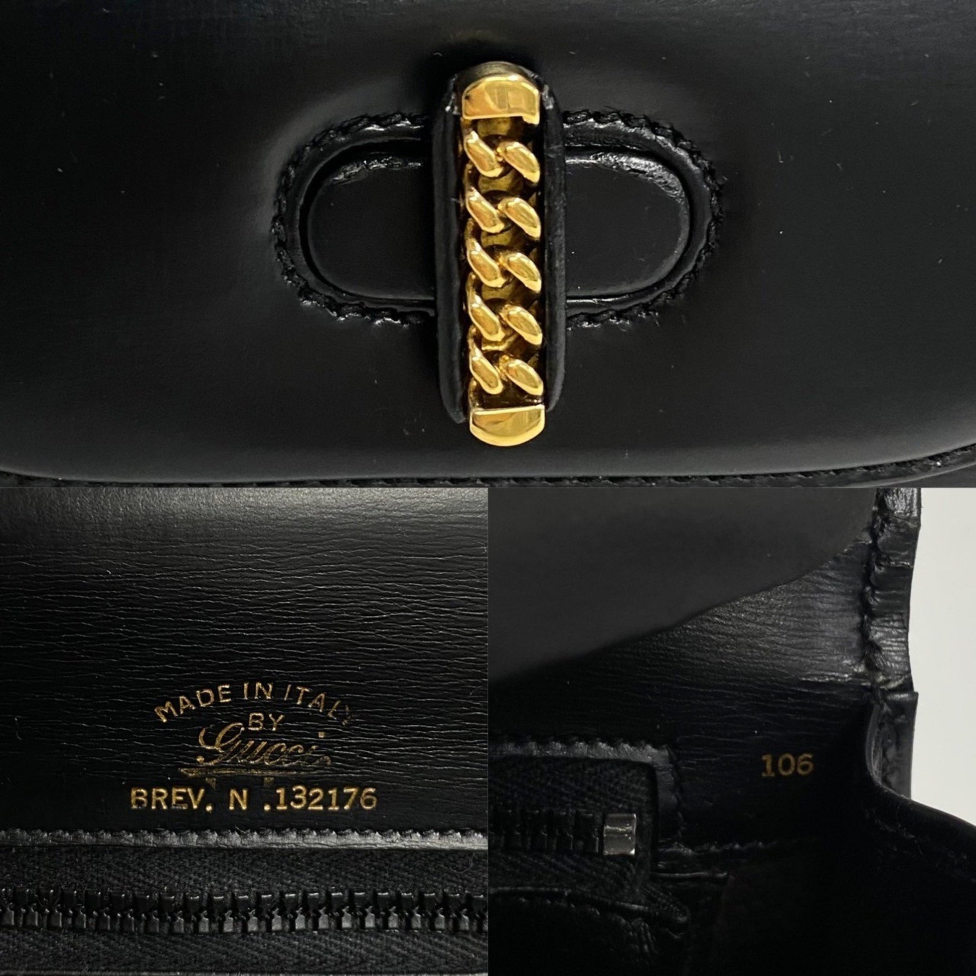 Gucci --, Black, Leather, handbag