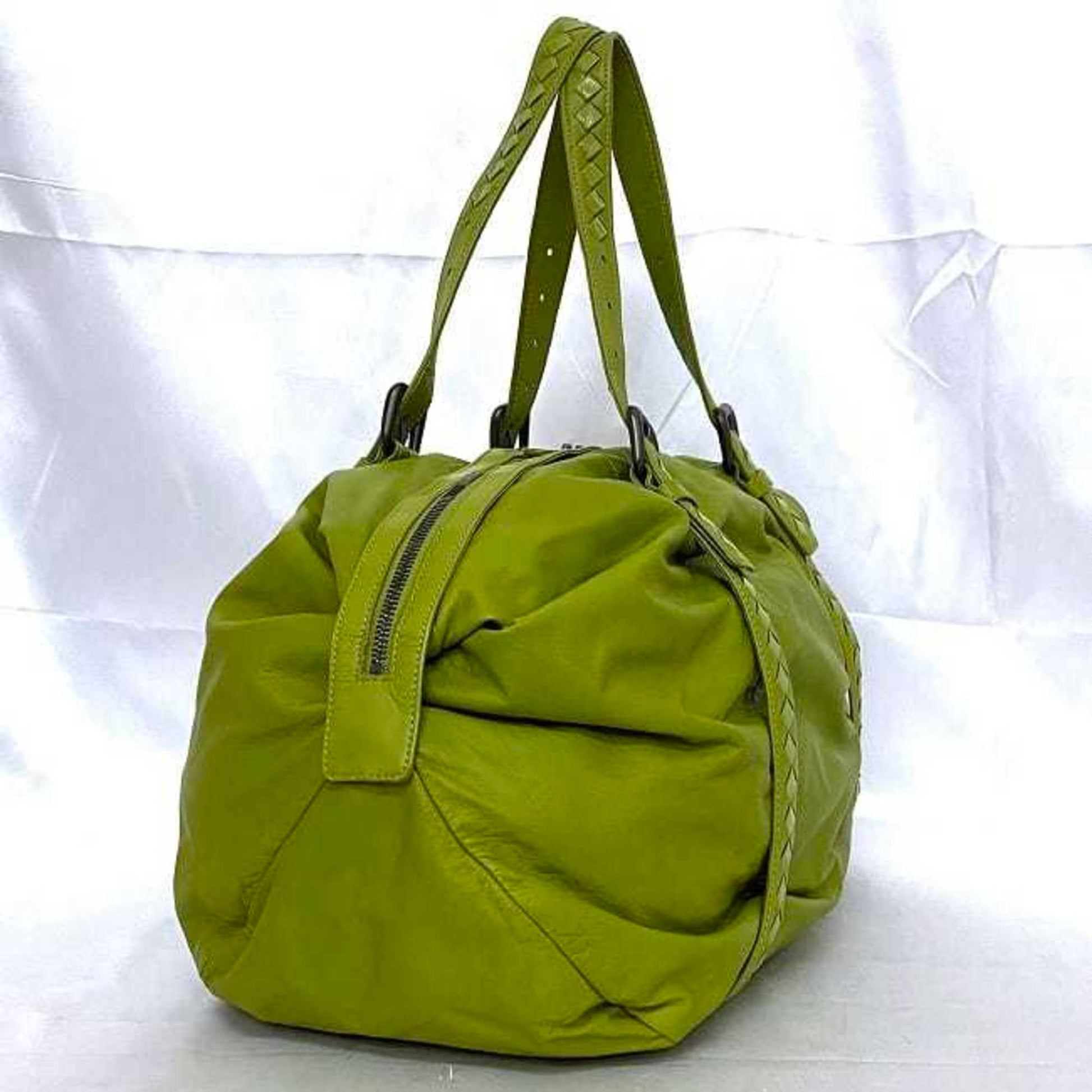 Bottega Veneta Spinnaker, Green, Leather, handbag