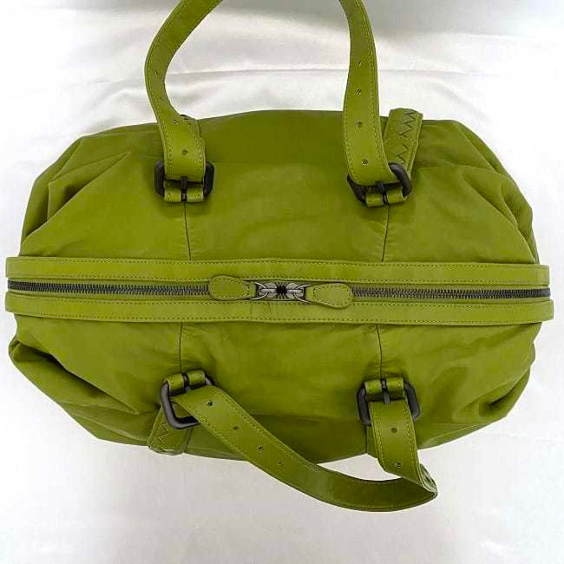 Bottega Veneta Spinnaker, Green, Leather, handbag