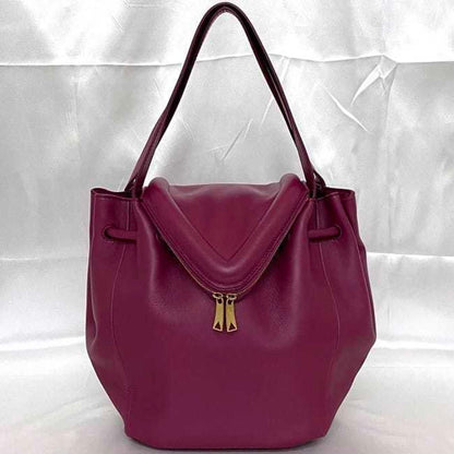Bottega Veneta Beak, Purple, Leather, handbag
