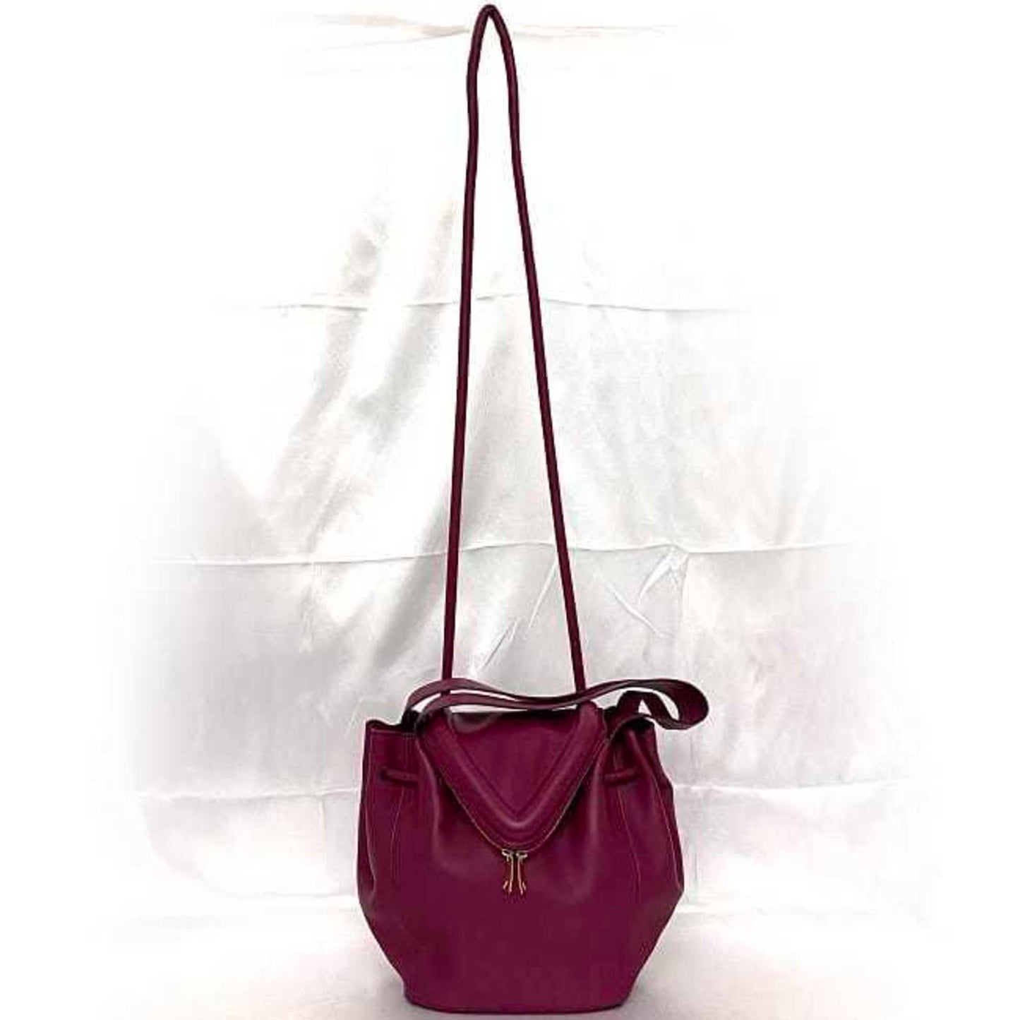 Bottega Veneta Beak, Purple, Leather, handbag