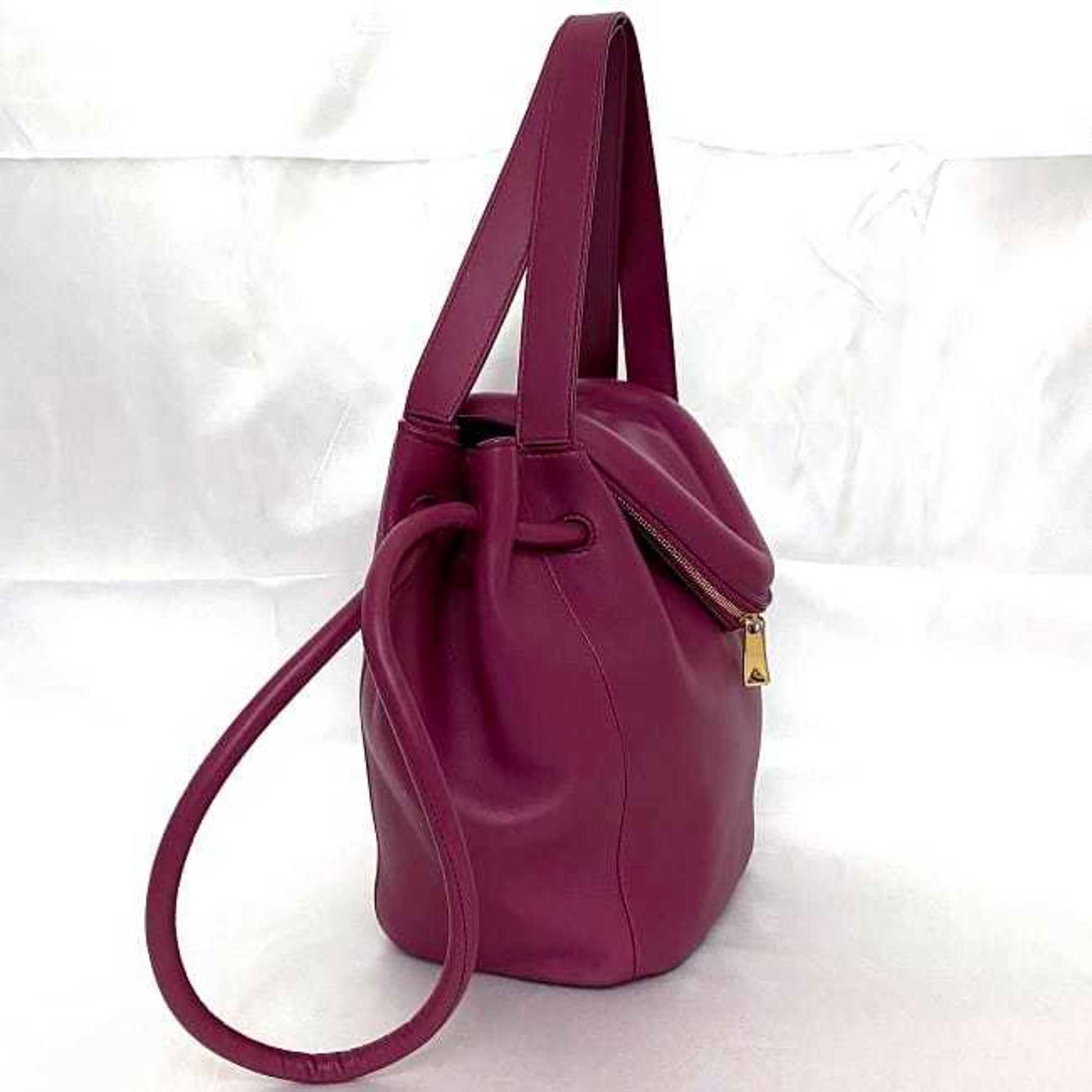 Bottega Veneta Beak, Purple, Leather, handbag