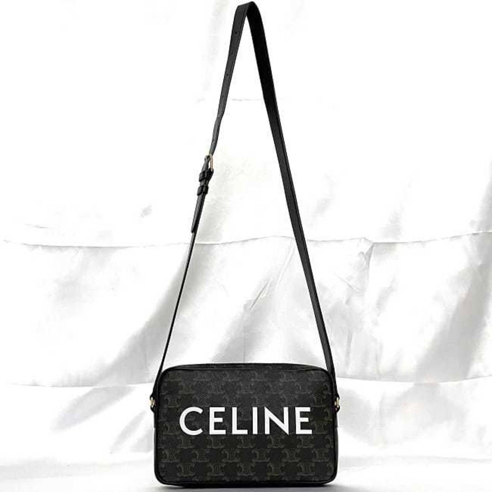 Céline Triomphe, Black, Canvas, shopper