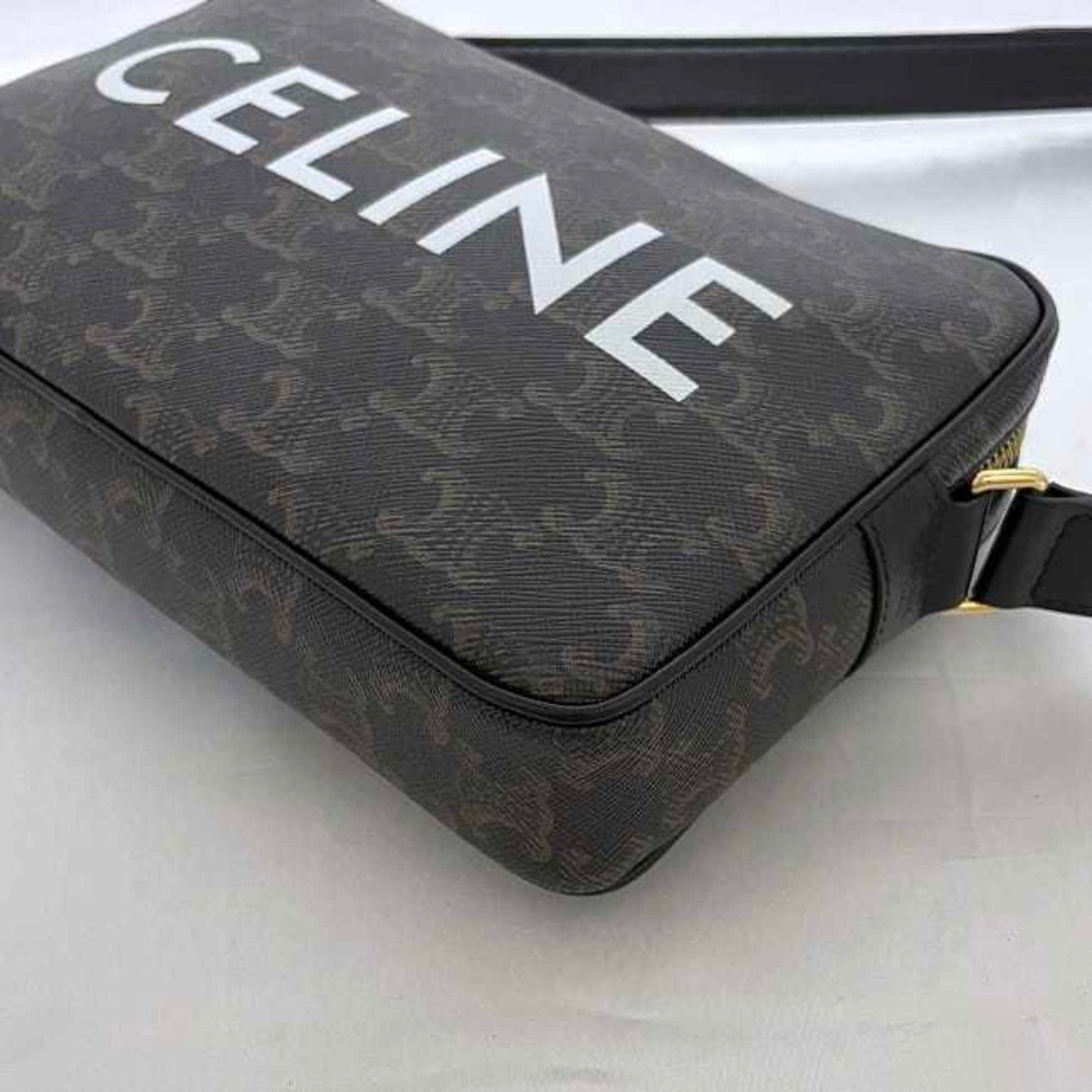 Céline Triomphe, Black, Canvas, shopper