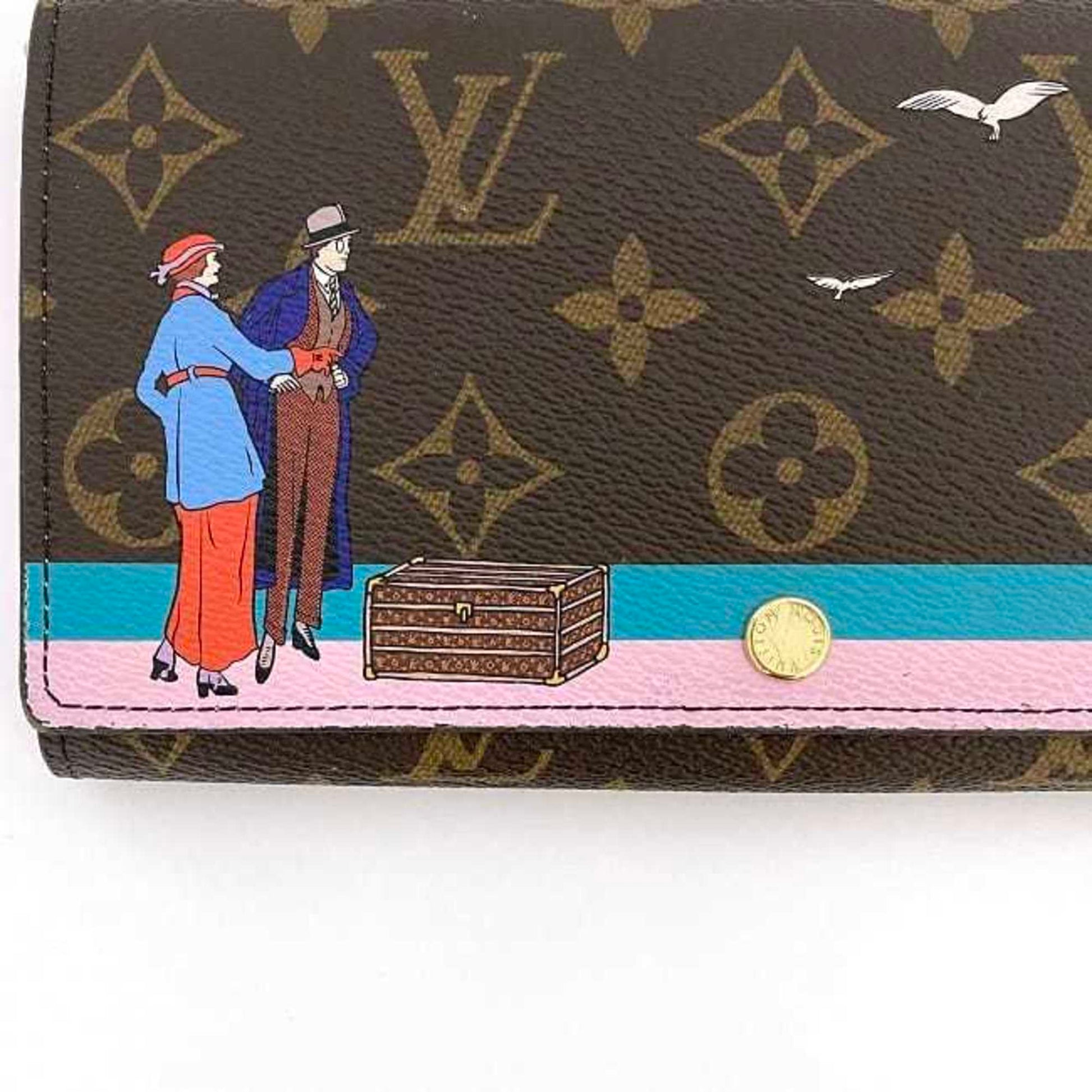 Louis Vuitton Sarah, Brown, Canvas, wallet