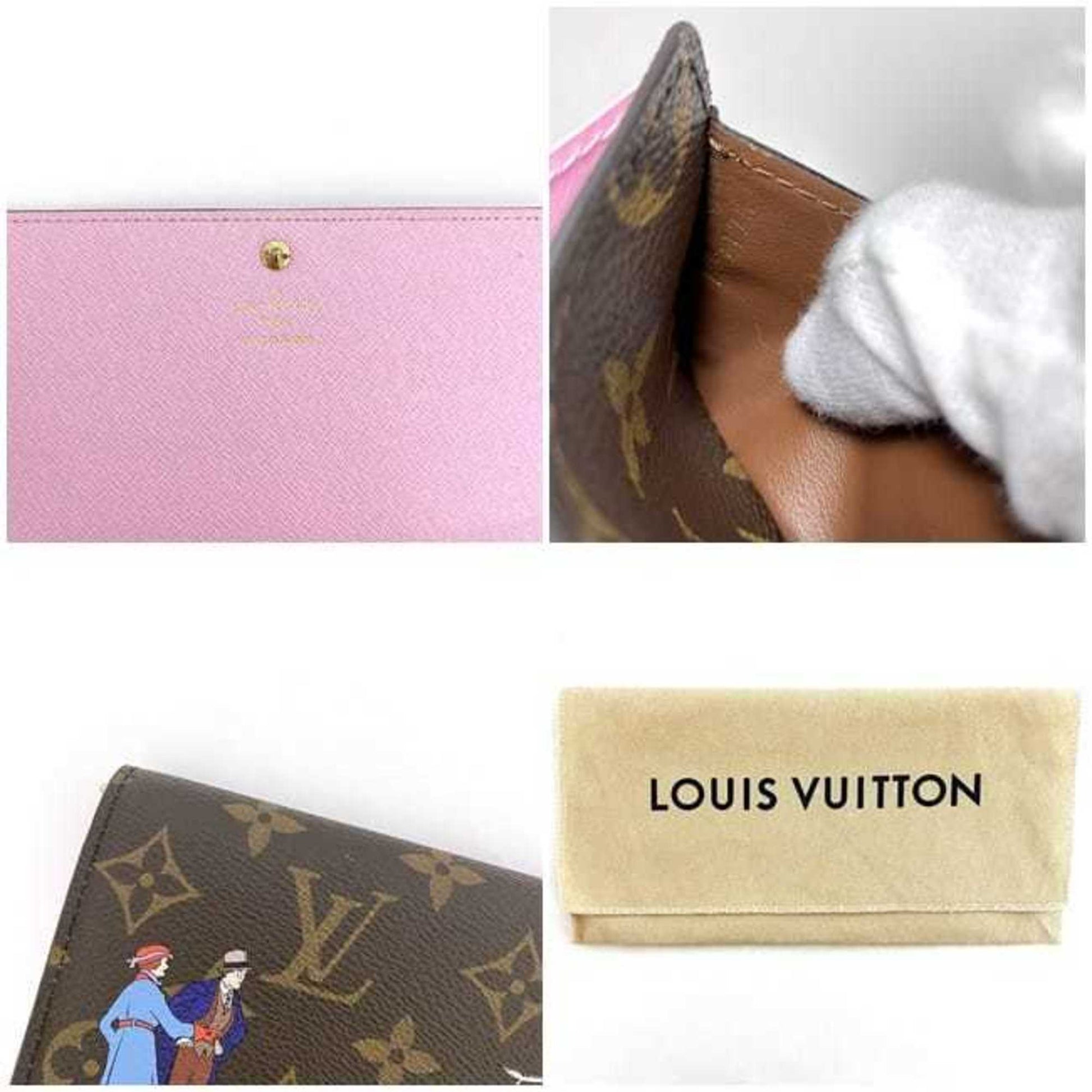 Louis Vuitton Sarah, Brown, Canvas, wallet