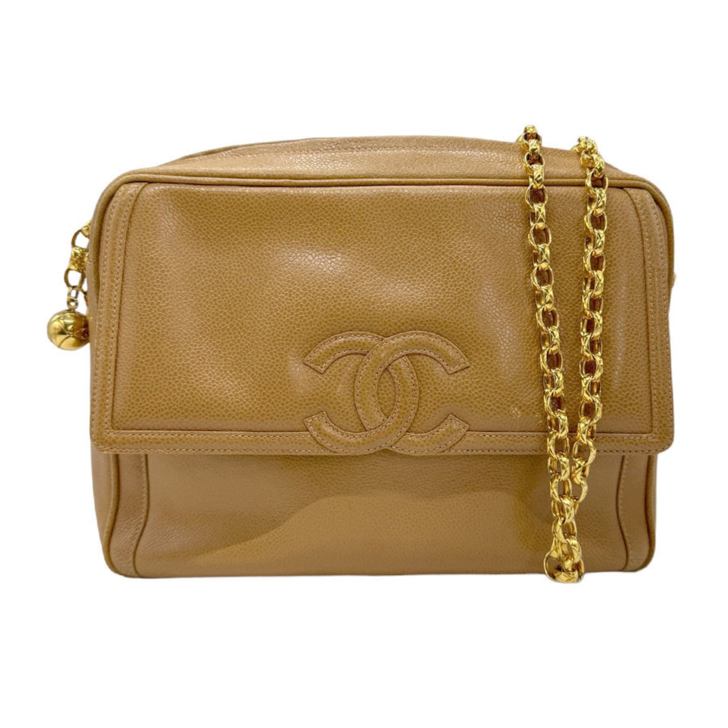 Chanel Logo CC, Camel, Leather, shopper