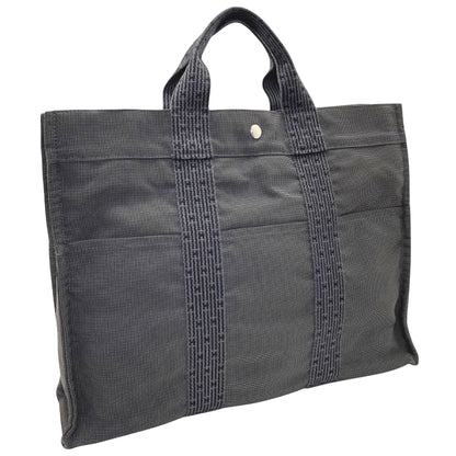 Hermès Herline, Grey, Canvas, tote