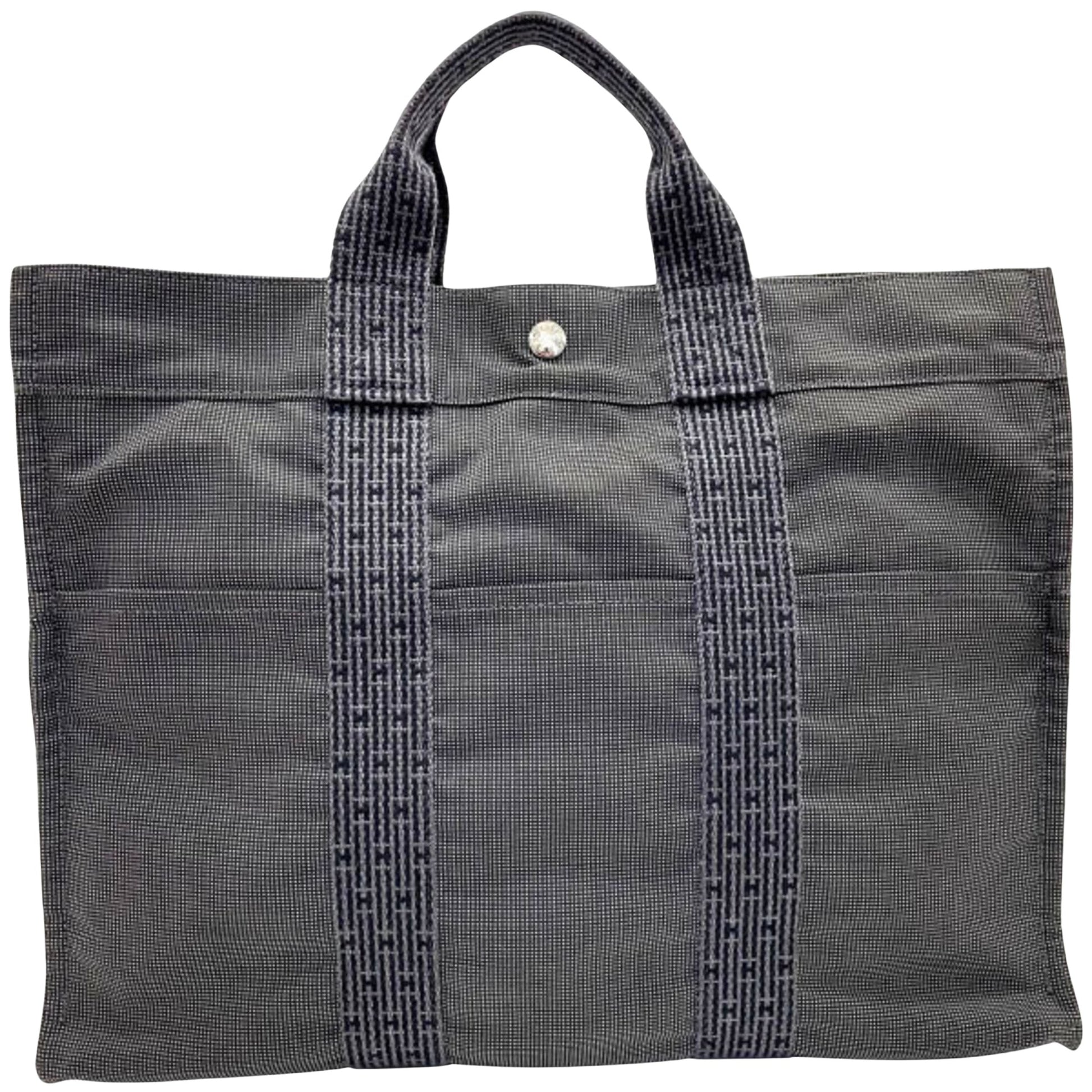 Hermès Herline, Grey, Canvas, tote