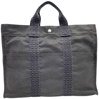 Hermès Herline, Grey, Canvas, tote