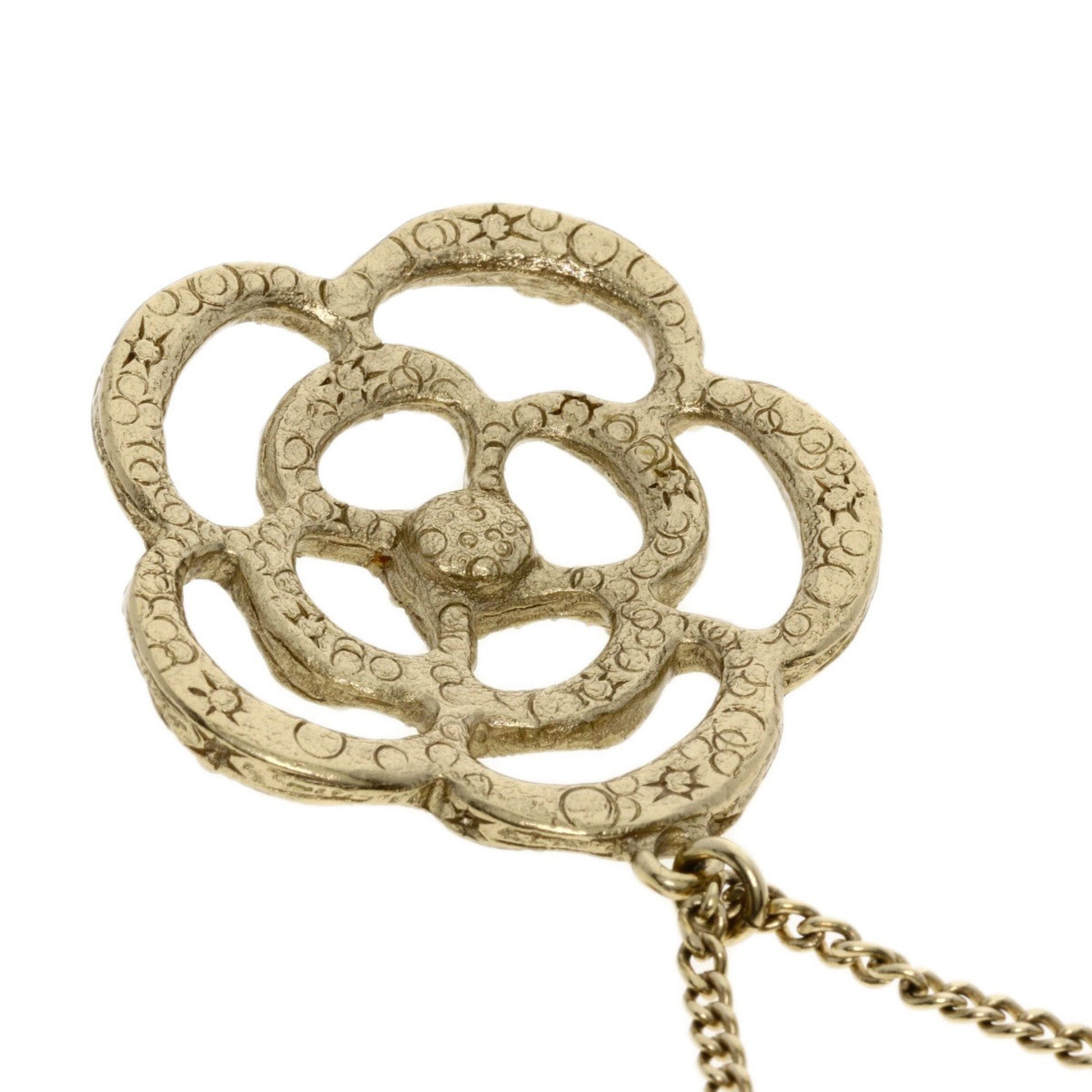 Chanel Camellia, Gold, Metal, necklace