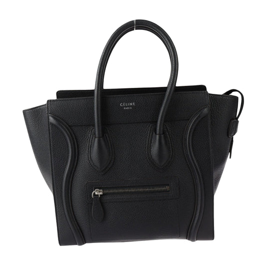 Céline Micro Luggage, Black, Leather, handbag