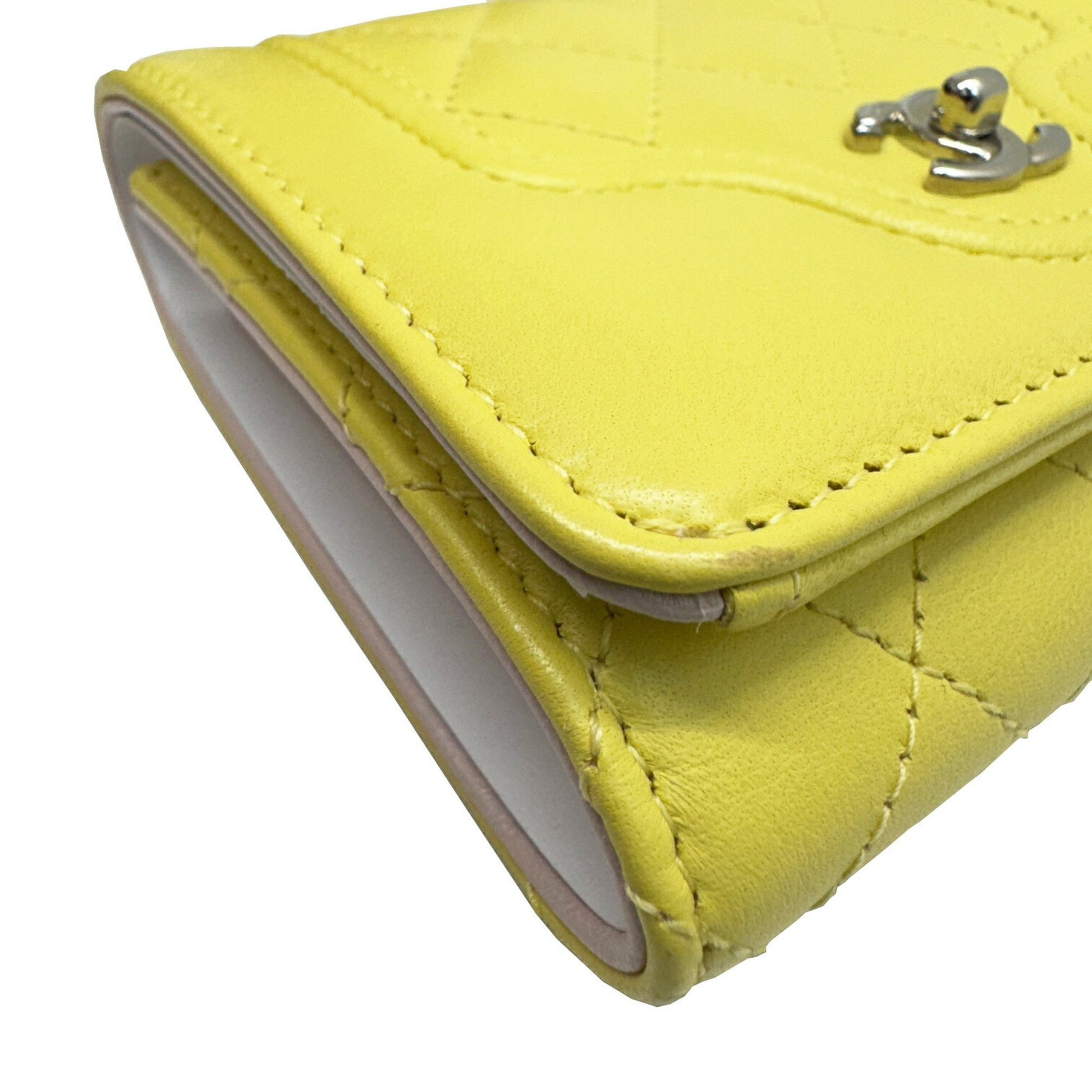 Chanel Mademoiselle, Yellow, Leather, wallet