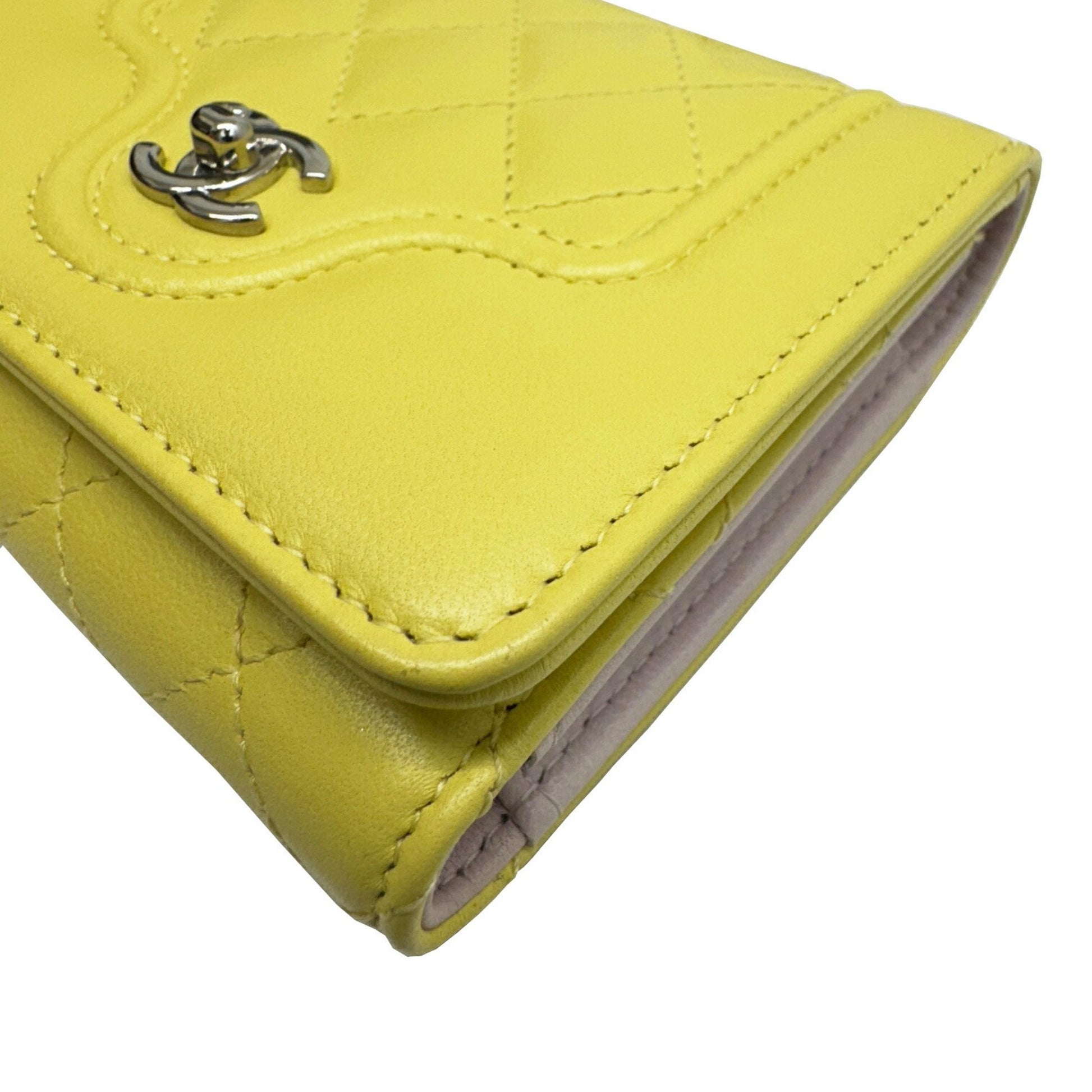 Chanel Mademoiselle, Yellow, Leather, wallet