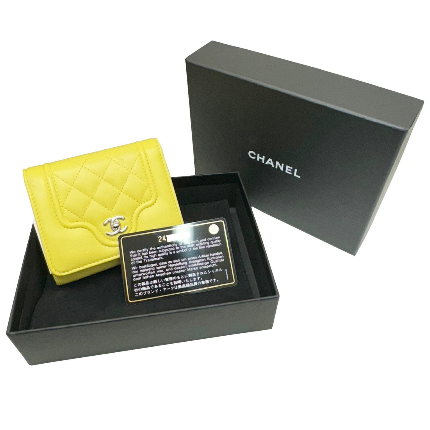 Chanel Mademoiselle, Yellow, Leather, wallet