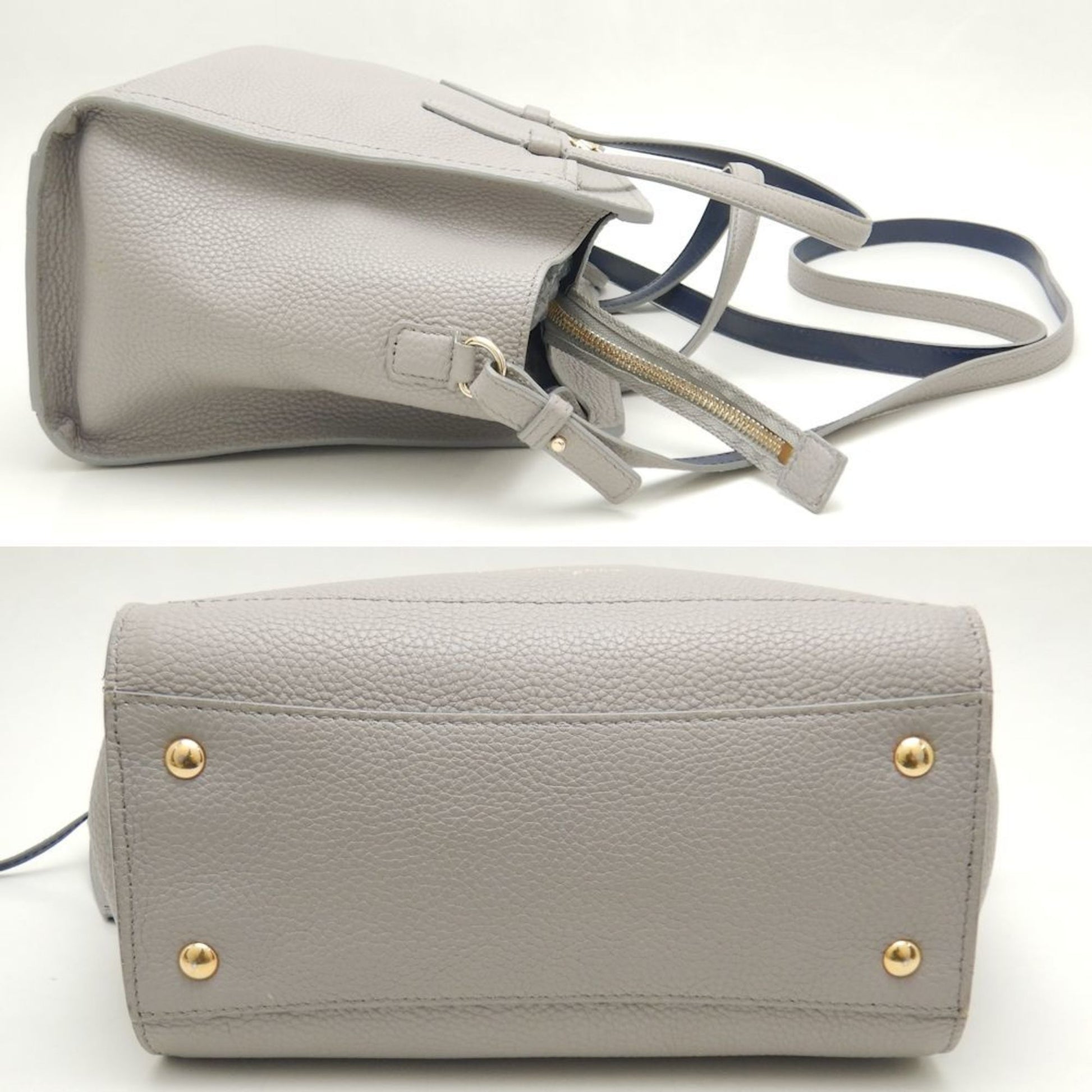 Salvatore Ferragamo Amy, Grey, Leather, handbag