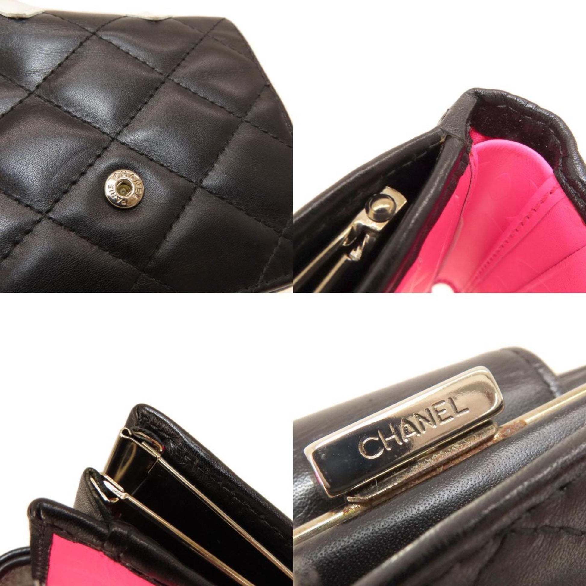 Chanel, Black, Leather, wallet