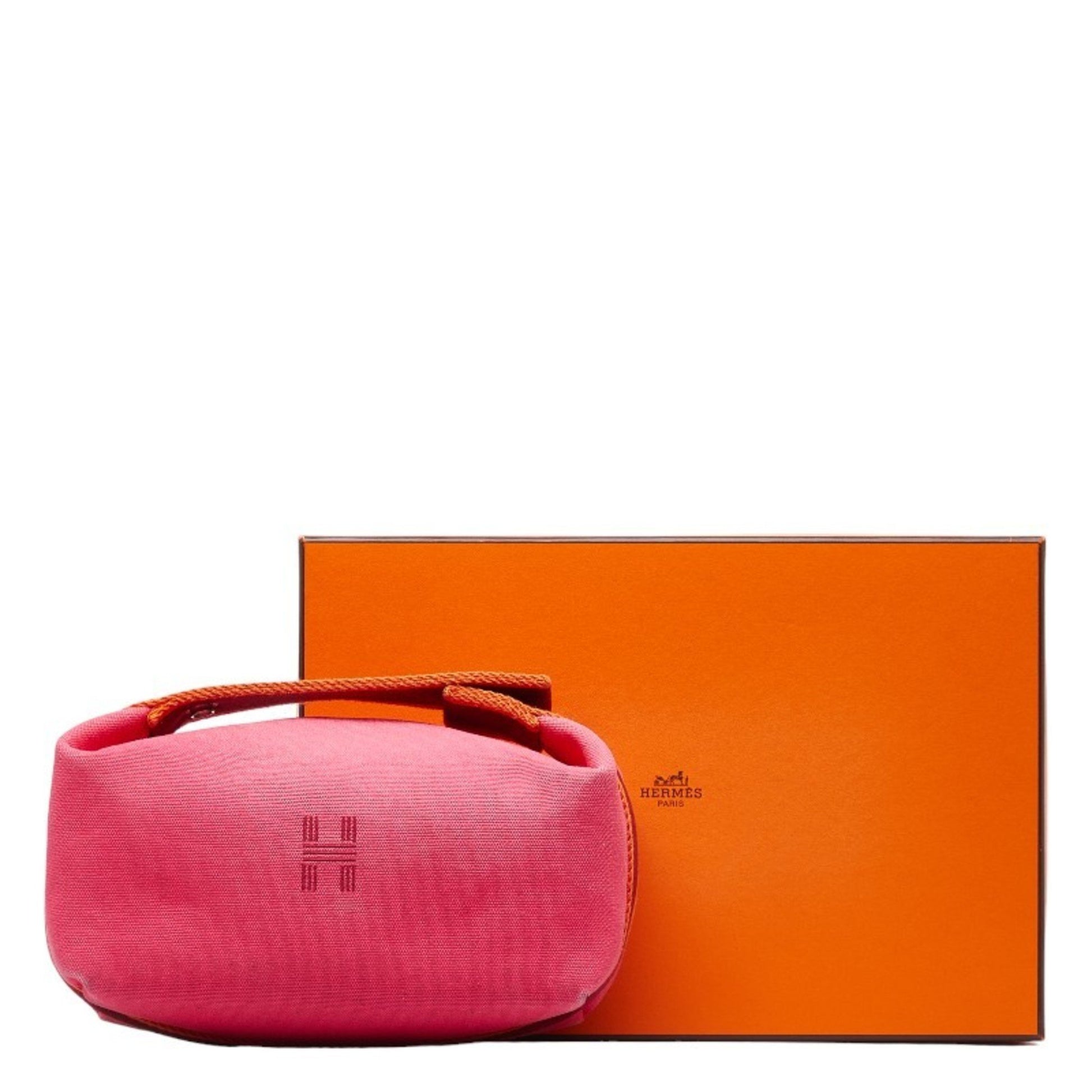 Hermès Bride-à-Brac, Pink, Canvas, clutch