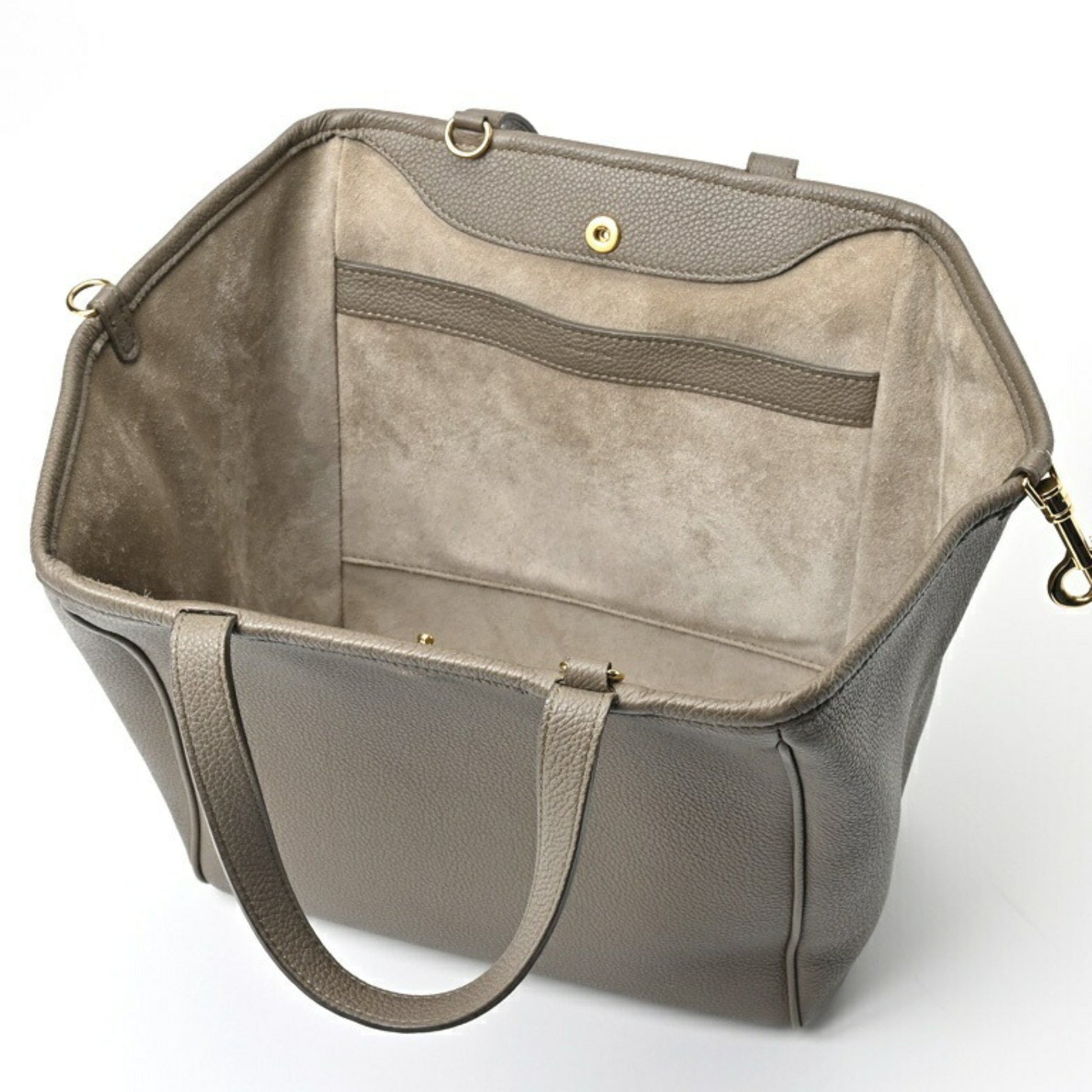 Céline Cabas, Grey, Leather, tote