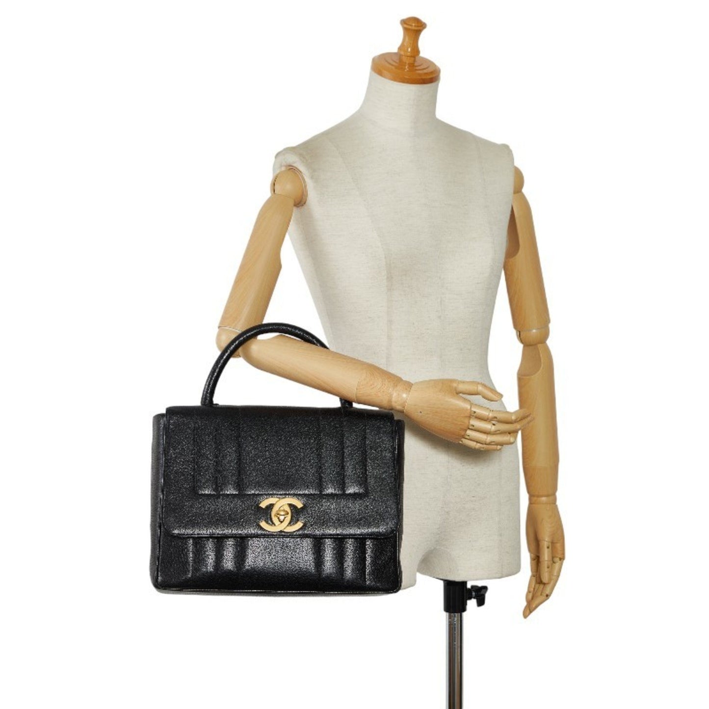 Chanel Mademoiselle, Black, Leather, handbag