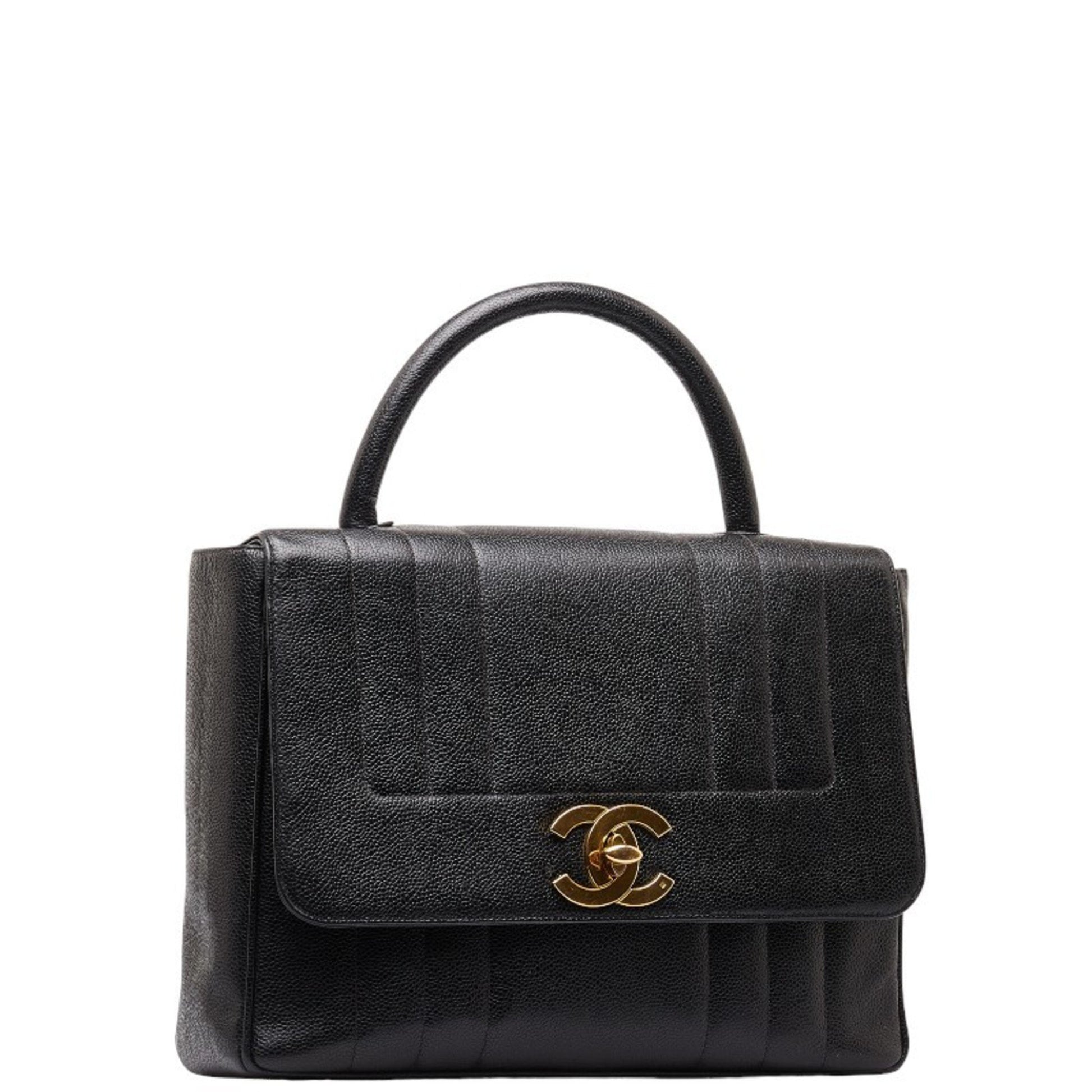 Chanel Mademoiselle, Black, Leather, handbag