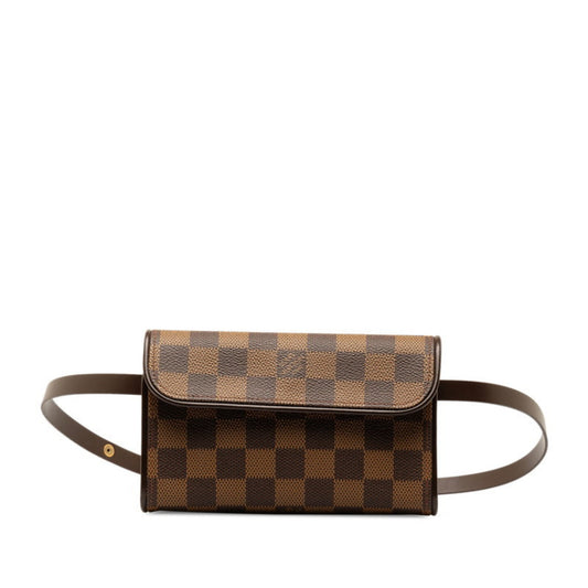 Louis Vuitton Pochette florentine, Brown, Canvas, clutch