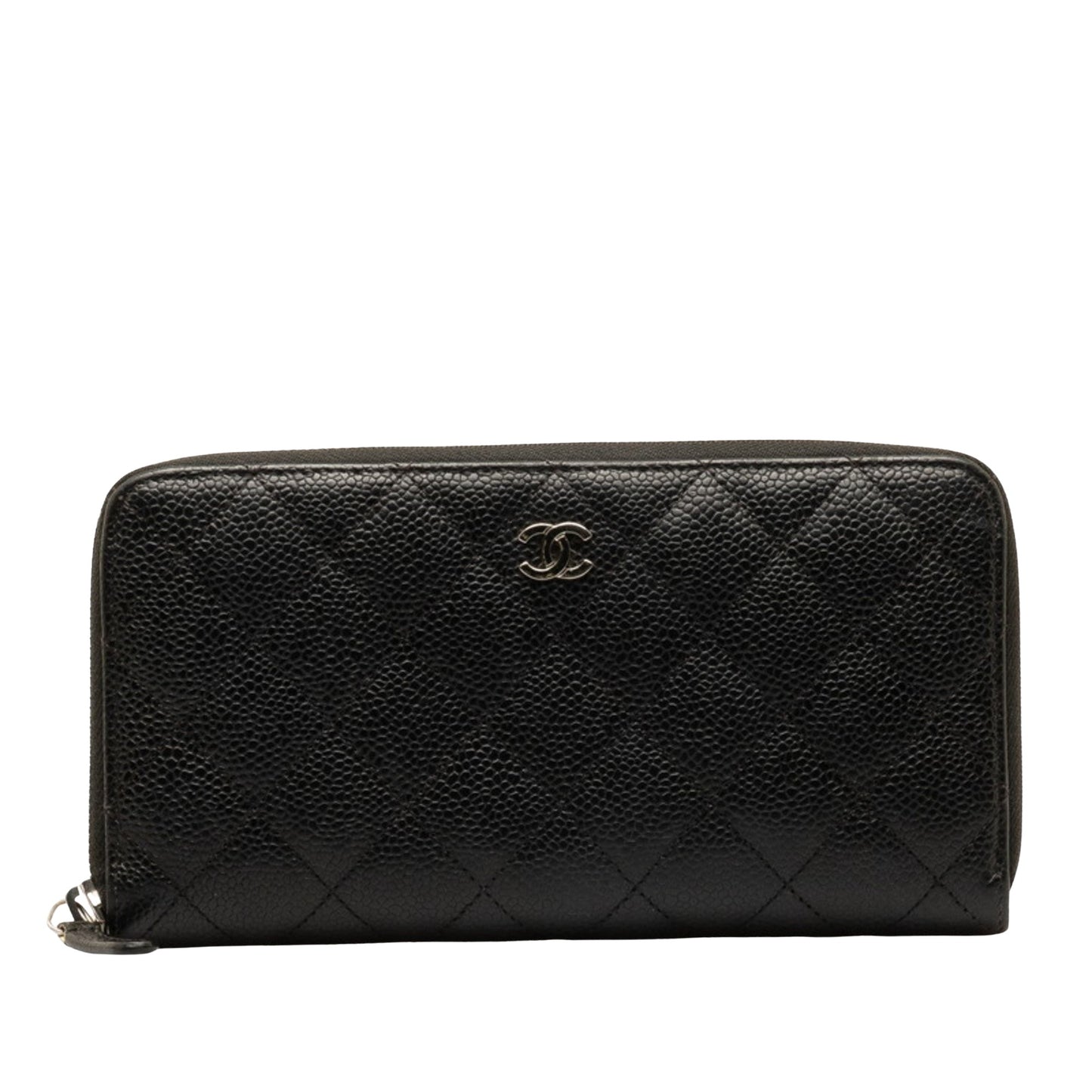 Chanel Matelassé, Black, Leather, wallet