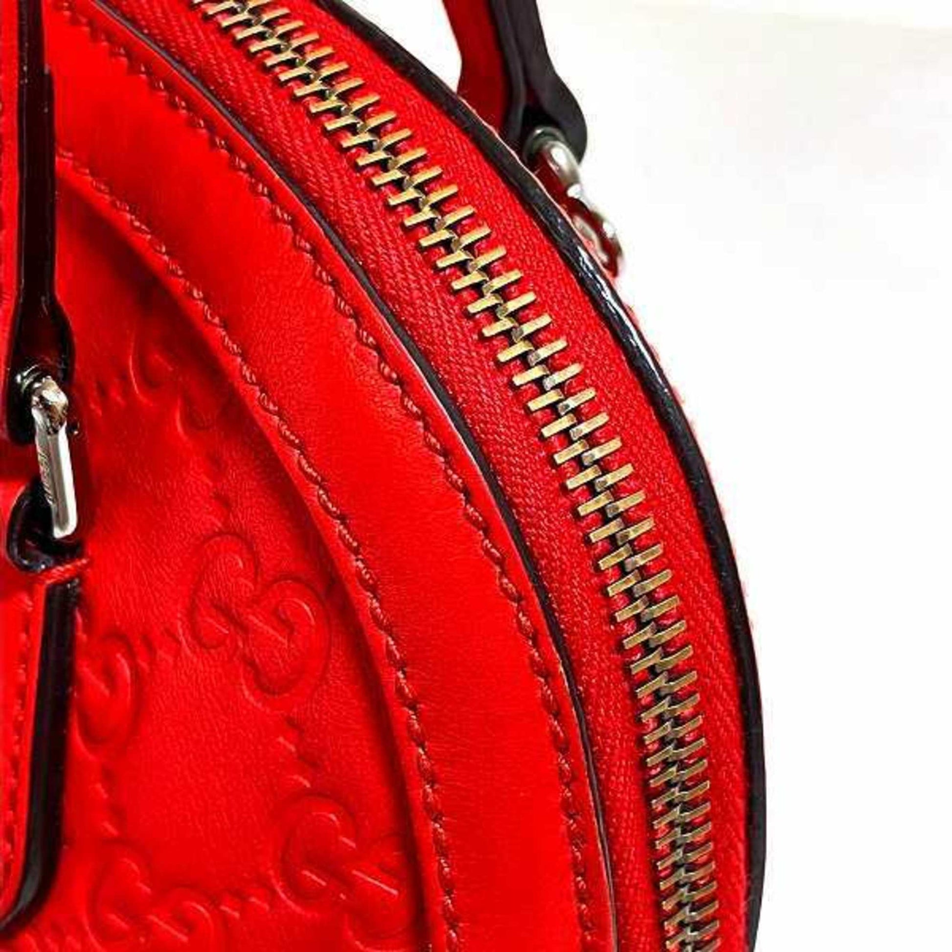 Gucci Guccissima, Red, Leather, handbag