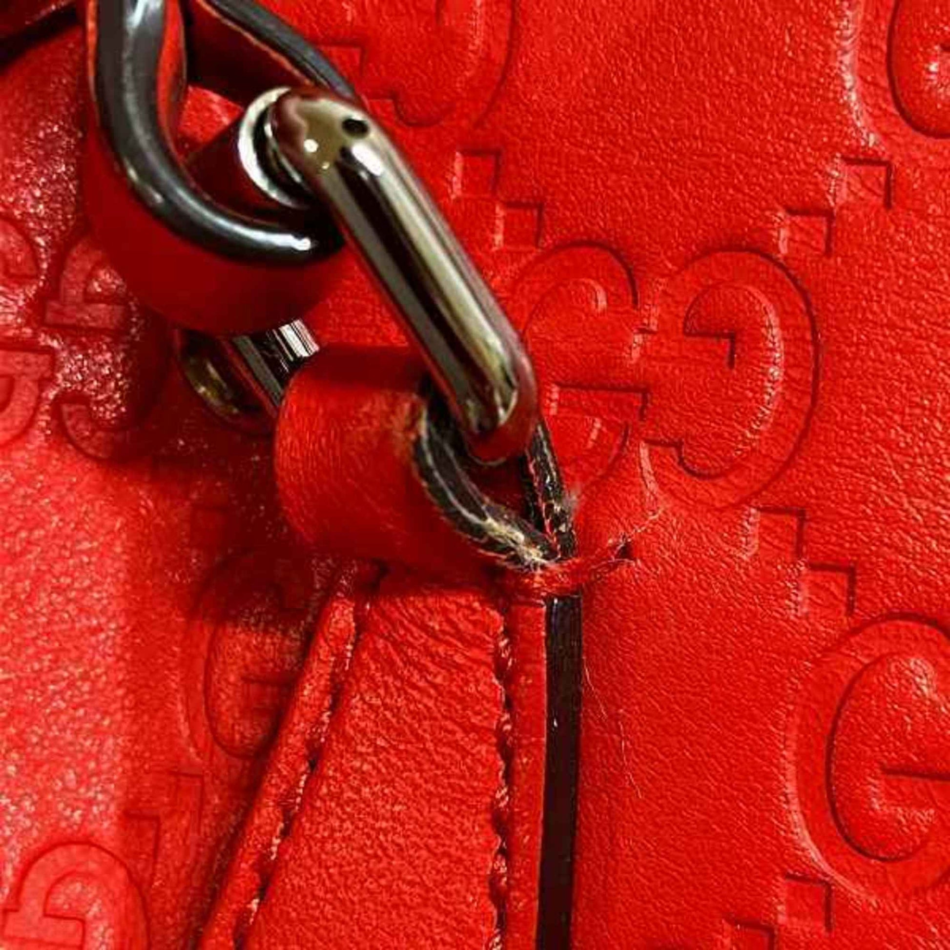 Gucci Guccissima, Red, Leather, handbag