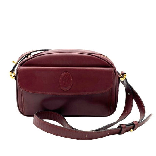 Cartier Must de Cartier, Burgundy, Leather, shoulder