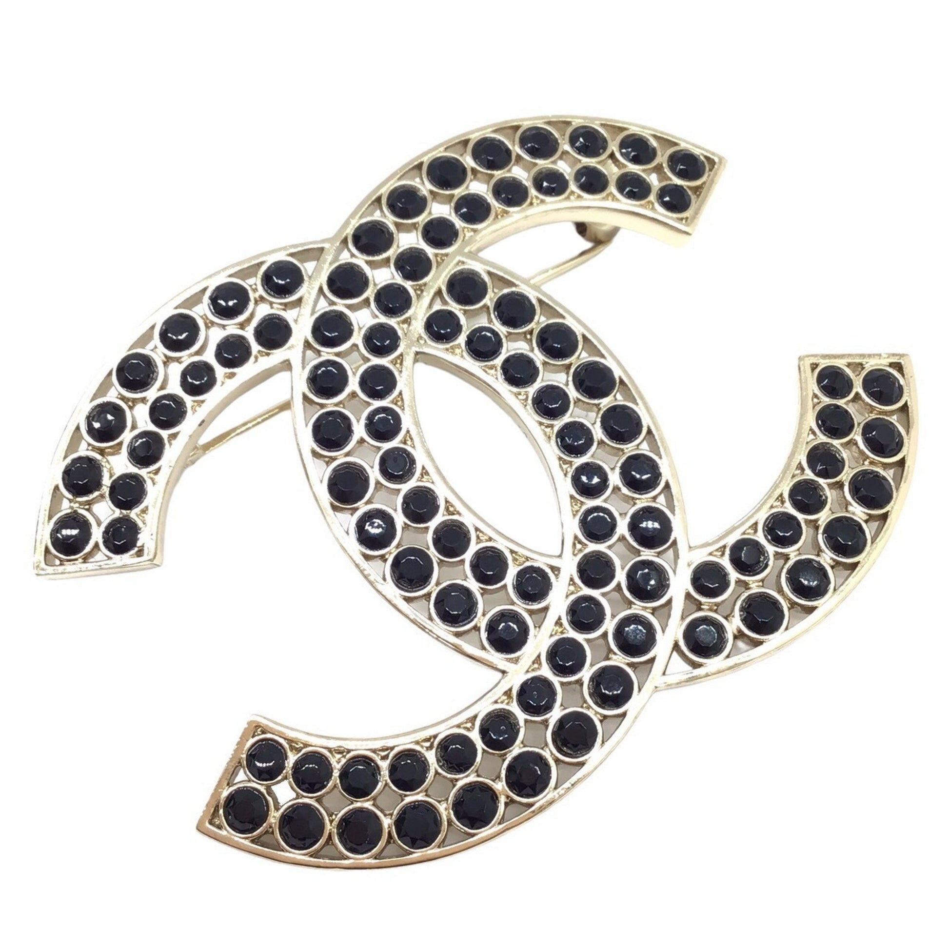 Chanel Coco Mark, Black, Gold Plated, brooch