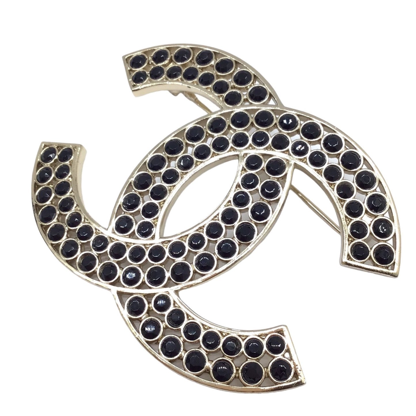 Chanel Coco Mark, Black, Gold Plated, brooch