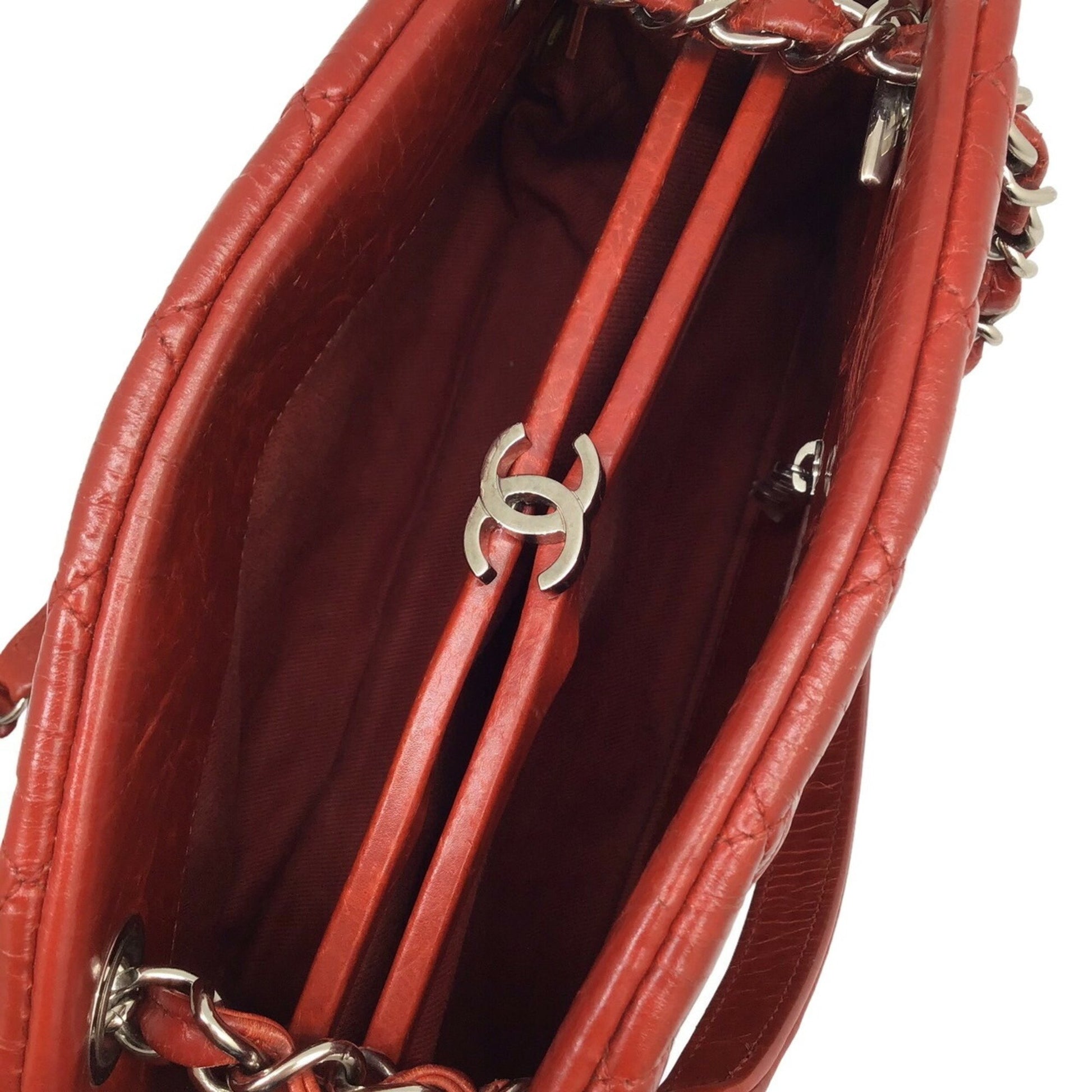 Chanel Mademoiselle, Red, Leather, handbag