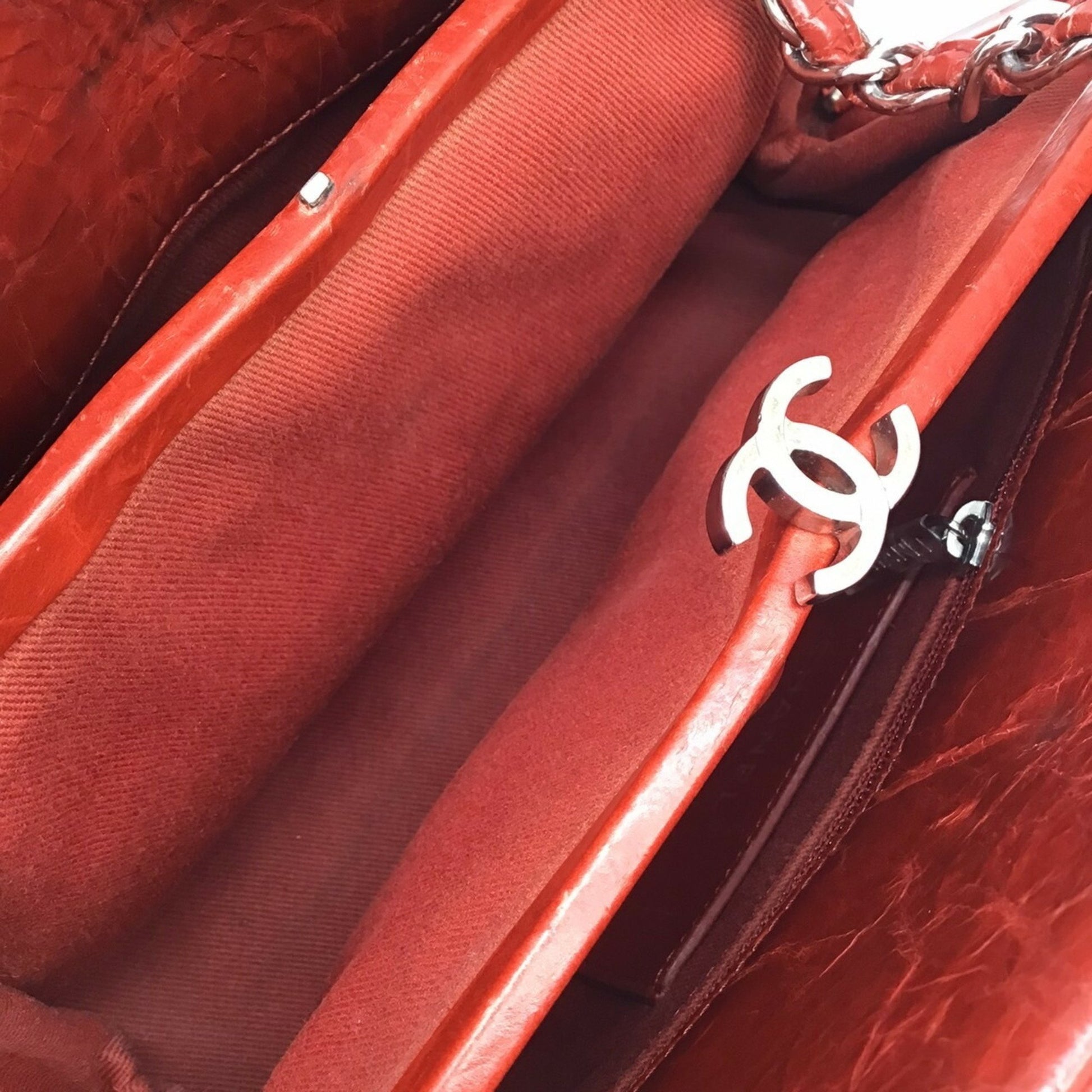 Chanel Mademoiselle, Red, Leather, handbag