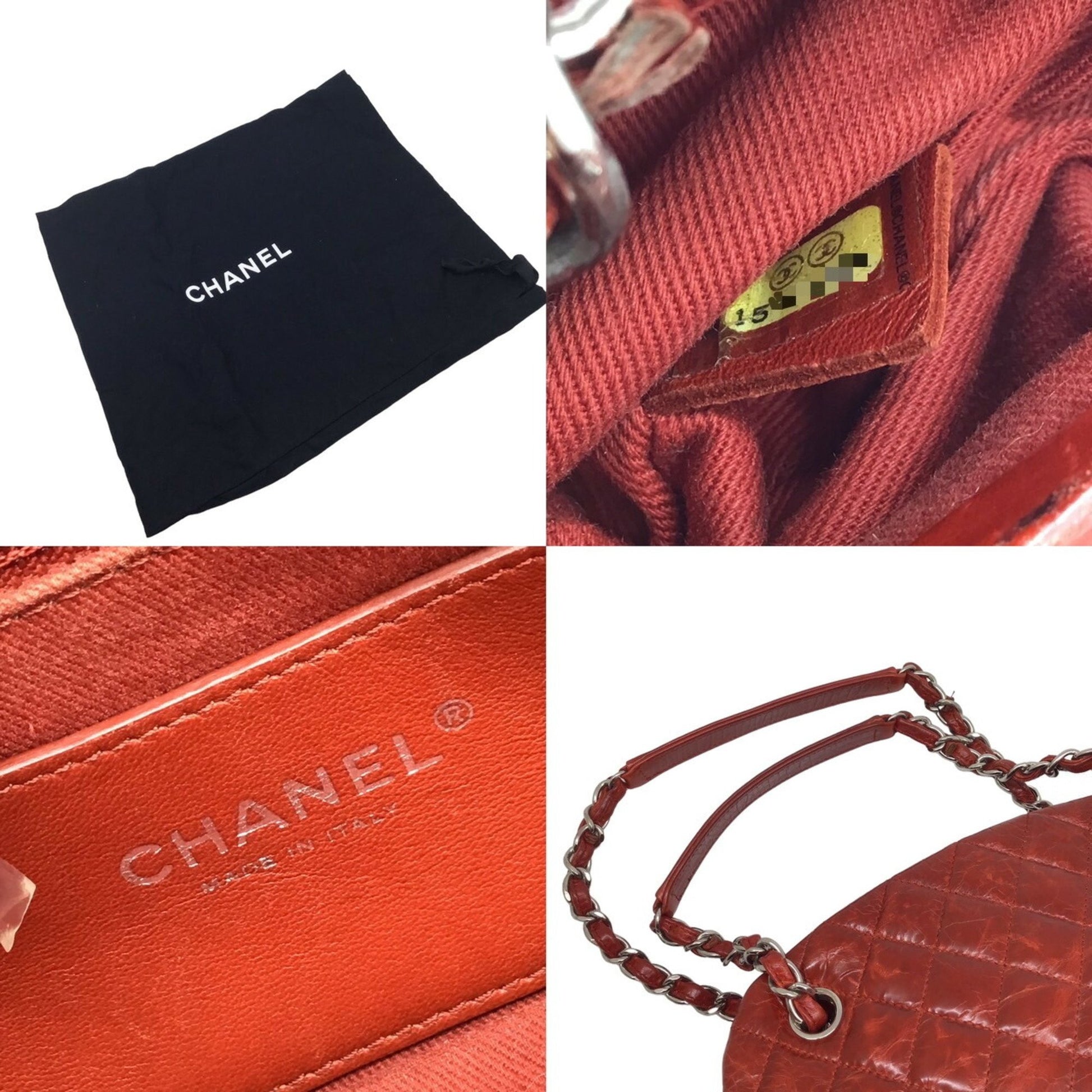 Chanel Mademoiselle, Red, Leather, handbag