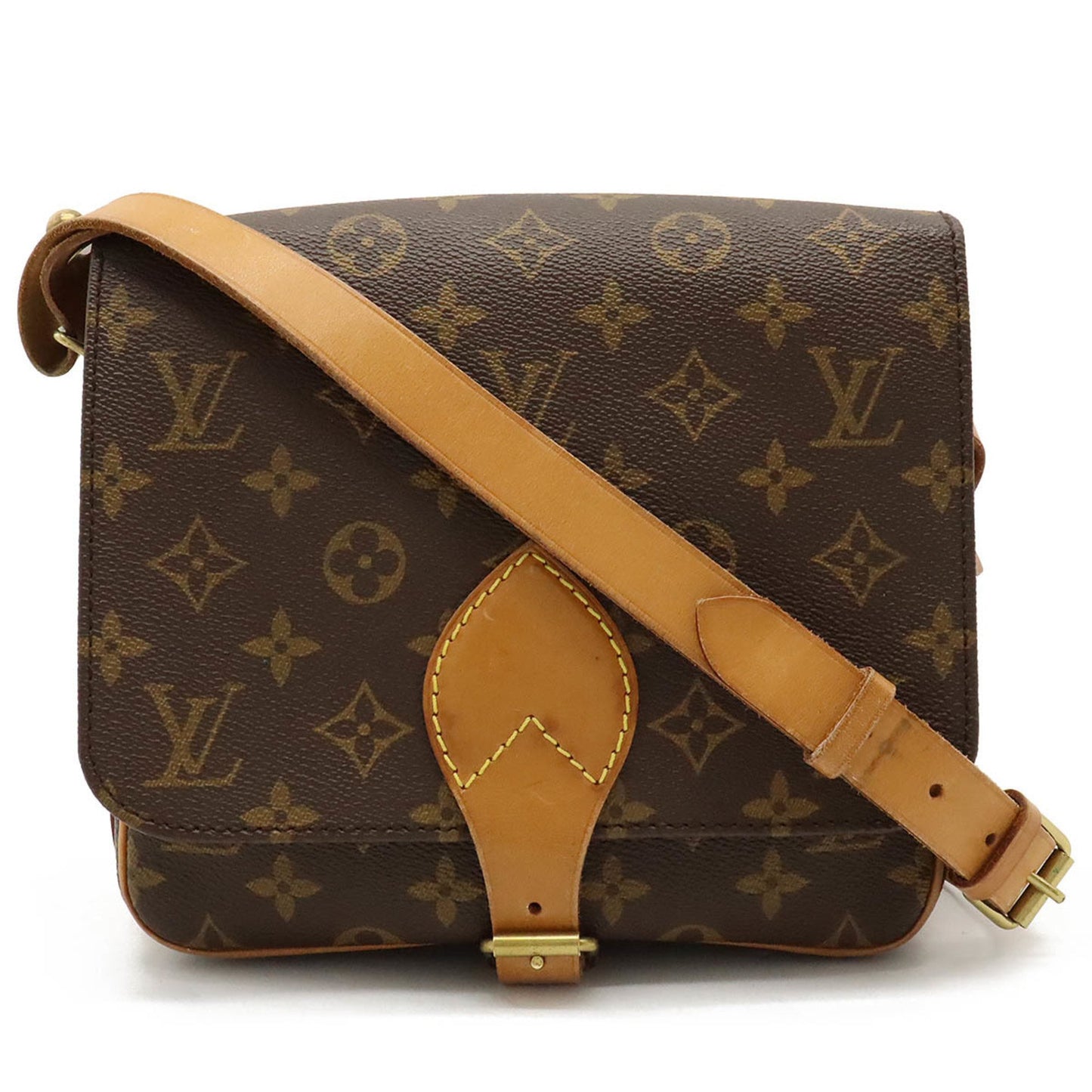 Louis Vuitton Cartouchière, Brown, Canvas, shoulder