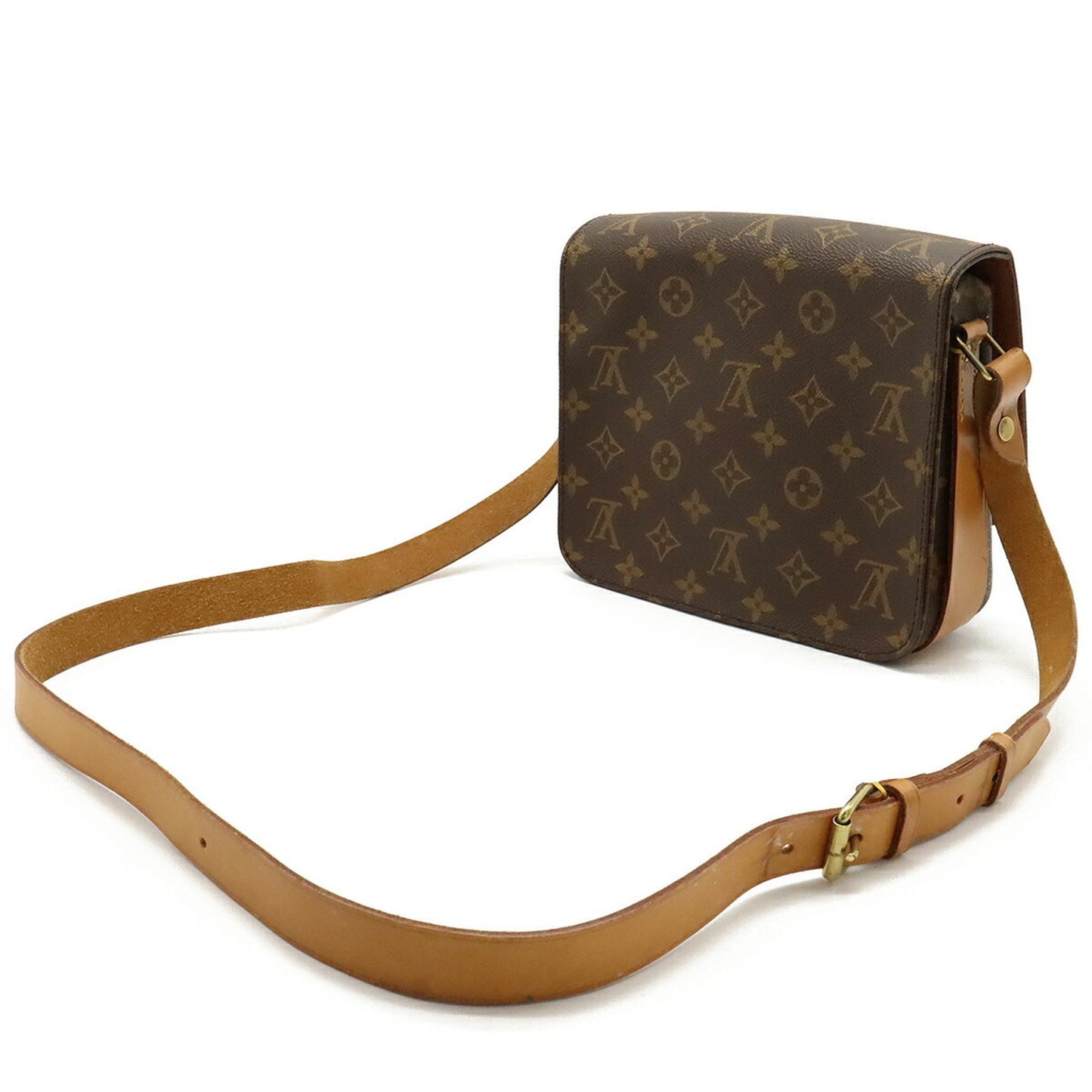 Louis Vuitton Cartouchière, Brown, Canvas, shoulder