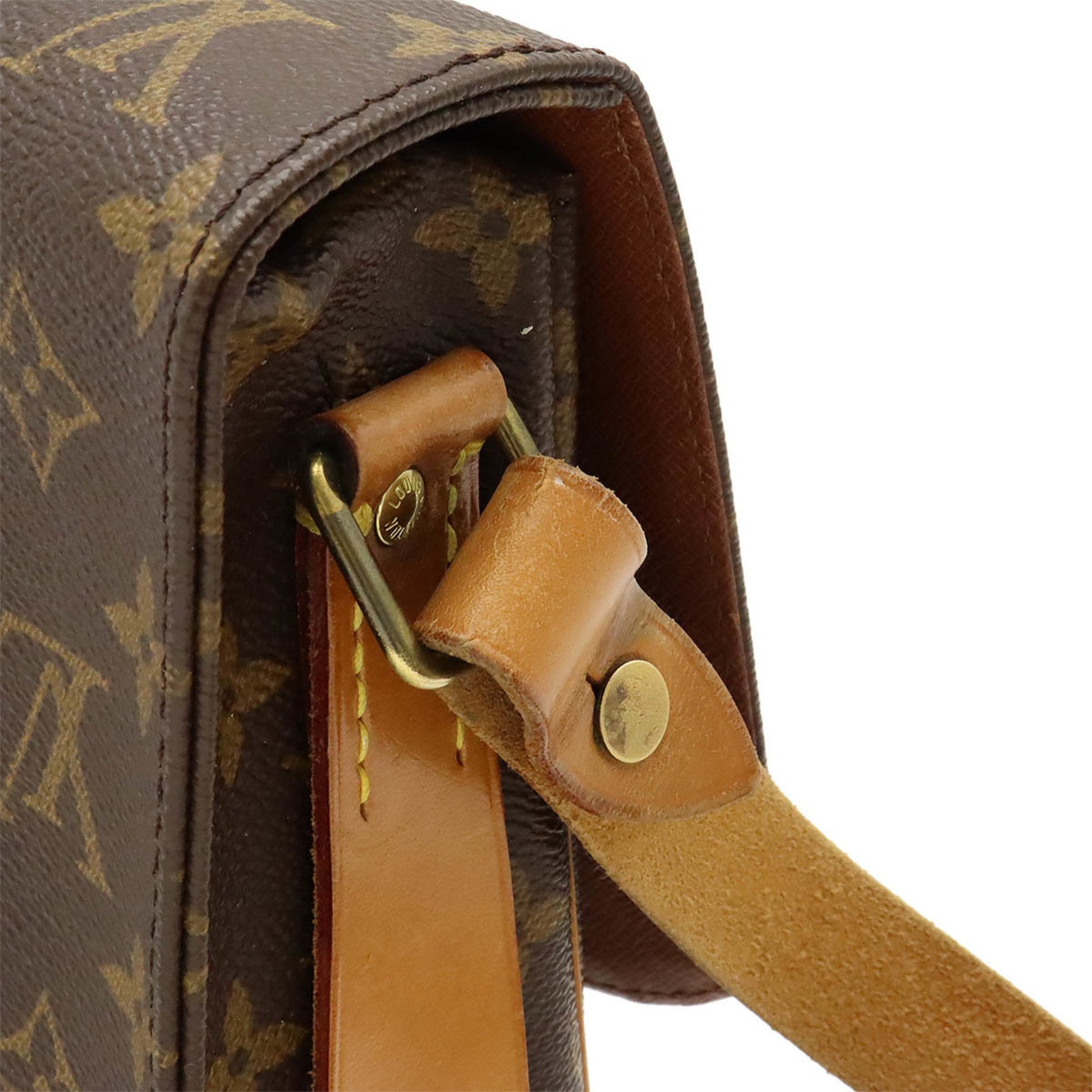 Louis Vuitton Cartouchière, Brown, Canvas, shoulder