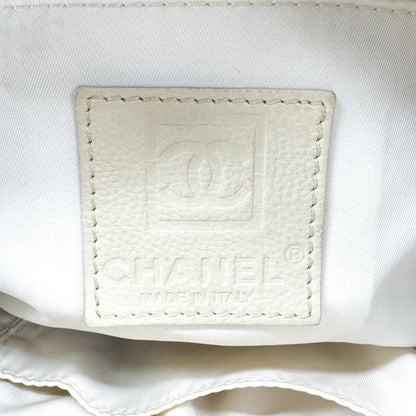 Chanel Sport Line Double Pocket Zip Messenger Leather, Beige, Leather, Crossbody Bag
