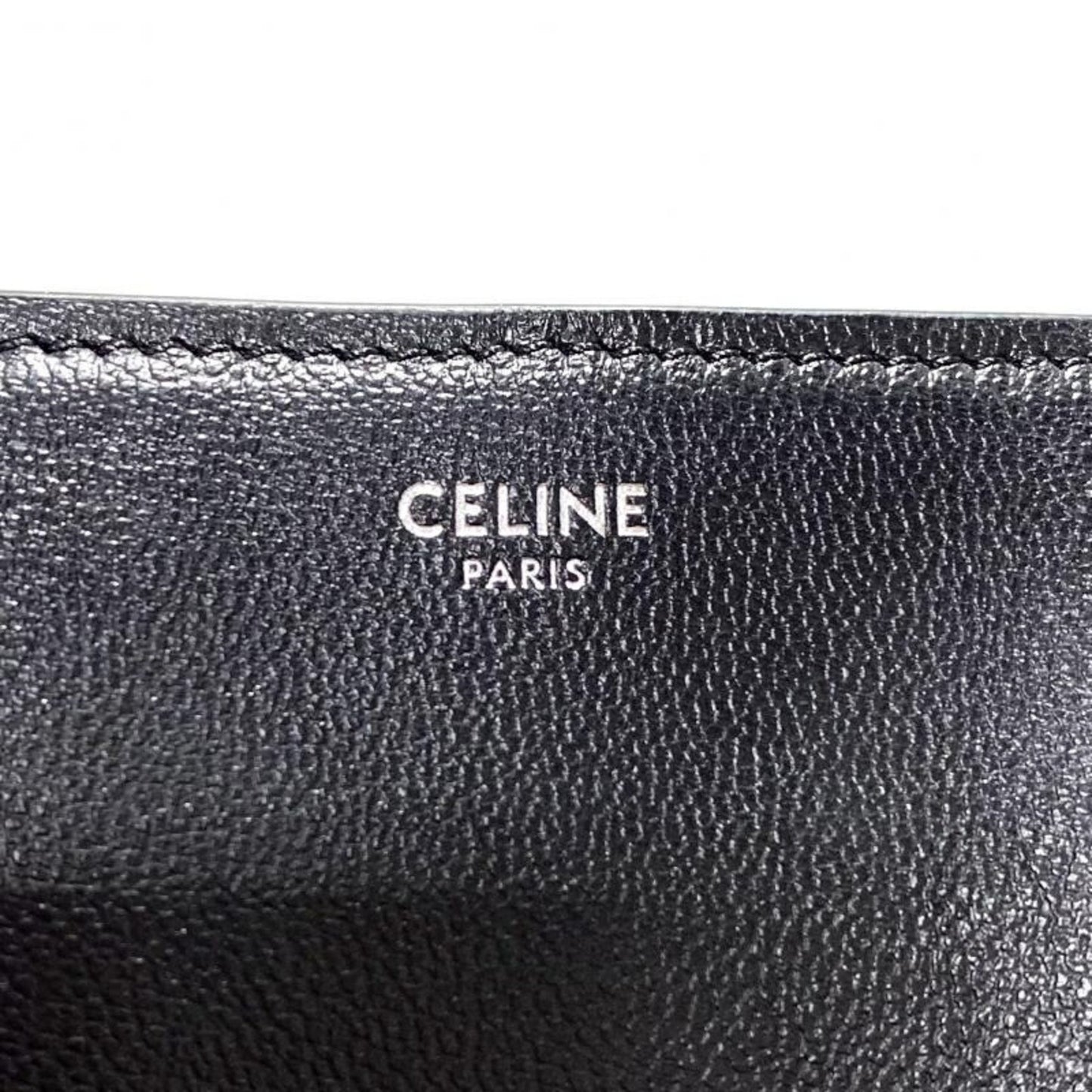 Céline Triomphe, Black, Leather, tote