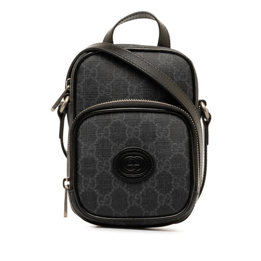 Gucci GG Supreme, Black, Leather, shoulder