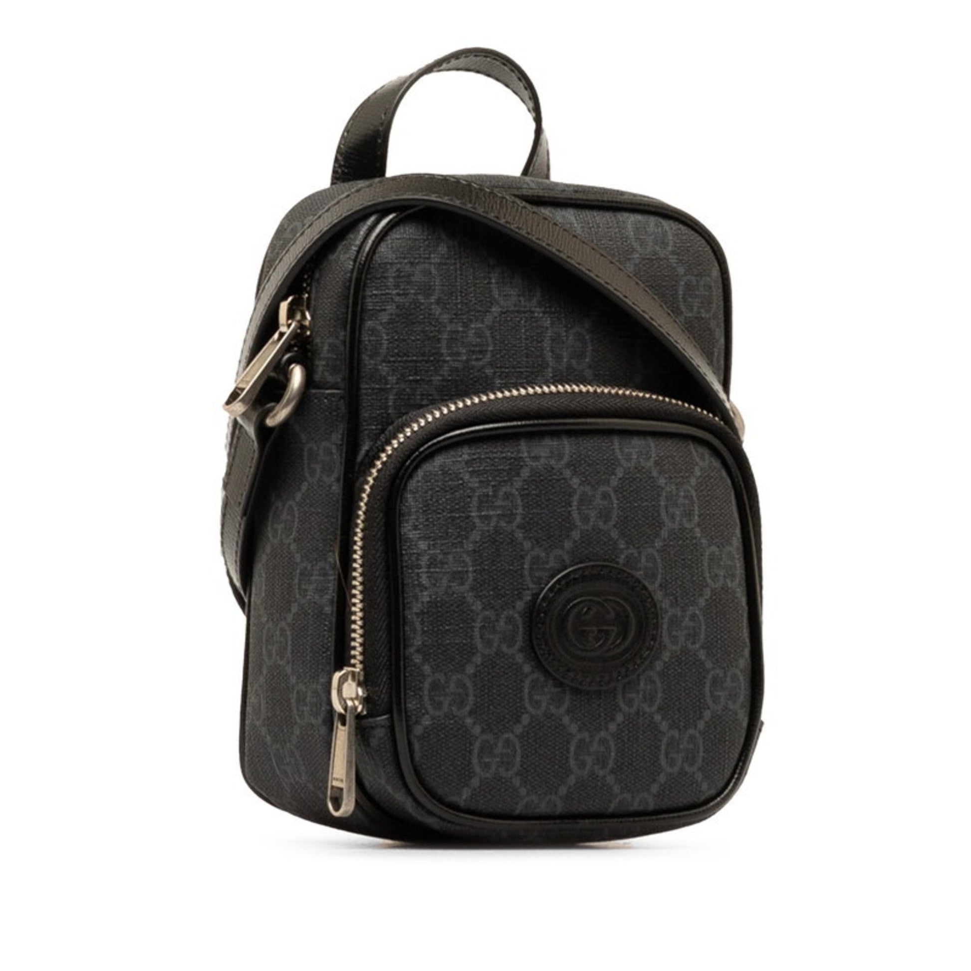 Gucci GG Supreme, Black, Leather, shoulder