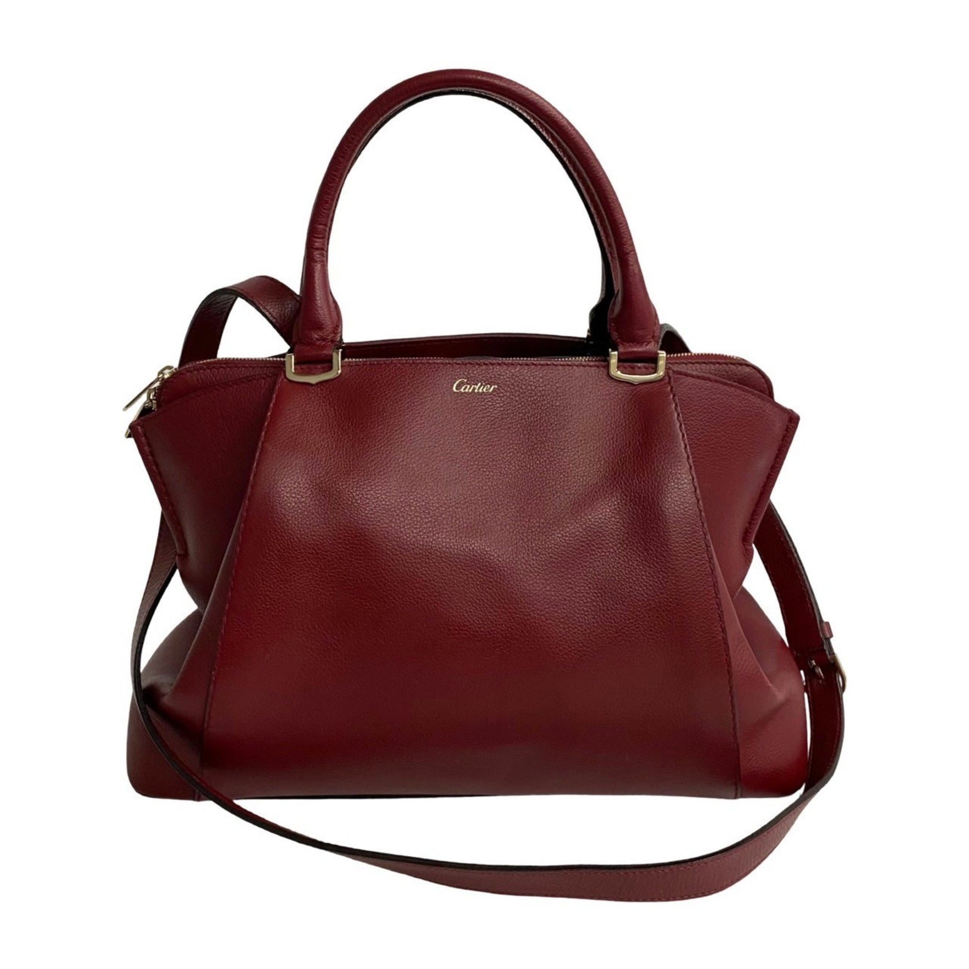 Cartier C de cartier, Burgundy, Leather, tote